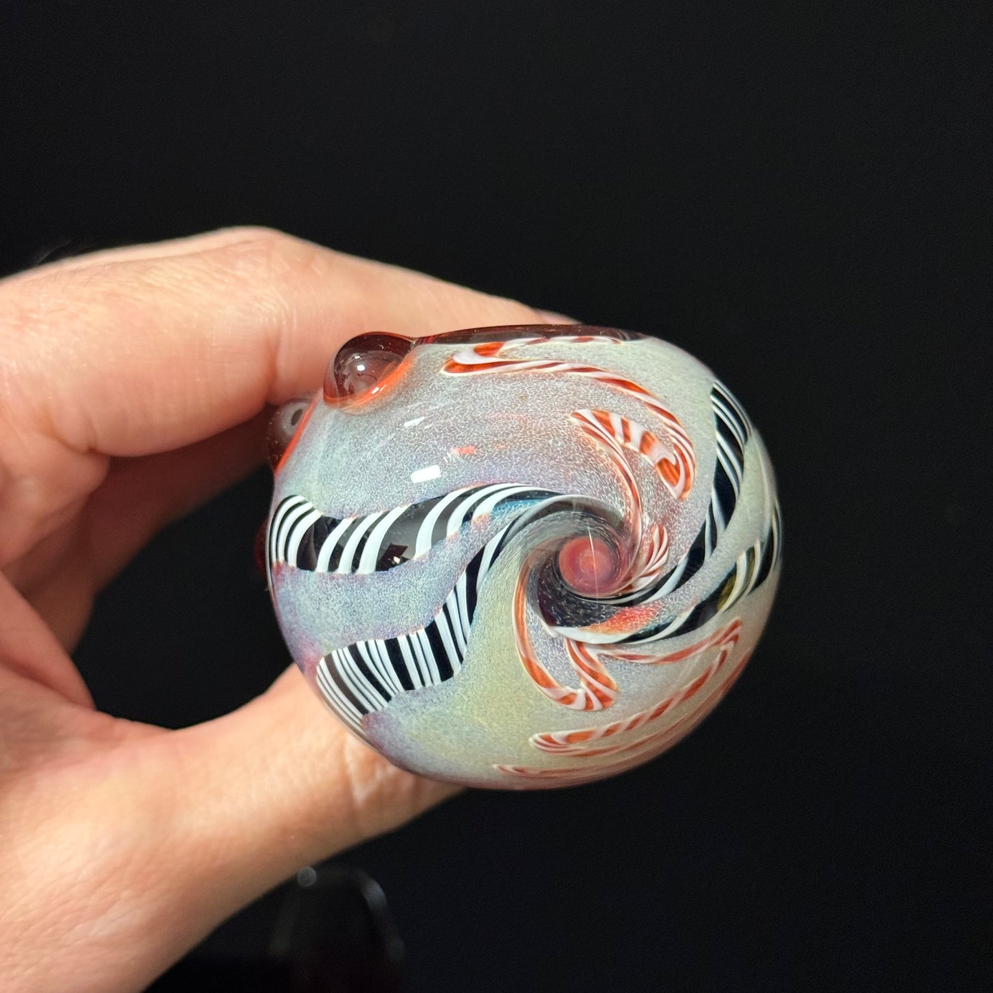 Red With Lined Inside Out EorkGlass Pipe Heady Pipe Hand Blown Extra Thick