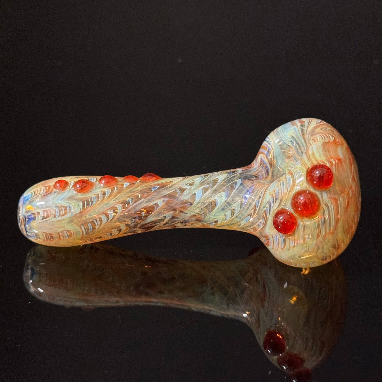 Wrap & Rake Color Changing Glass Heady Pipe Hand Blown