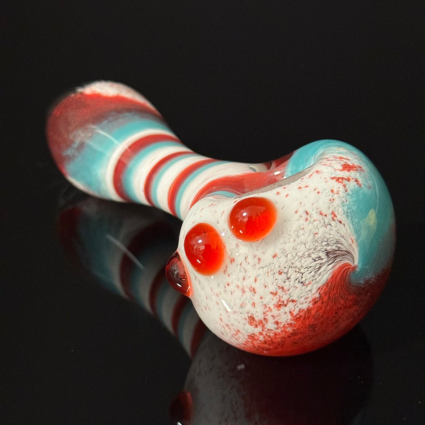 Blue, White & Red Inside Out Glass Pipe Heady Pipe Hand Blown Extra Thick