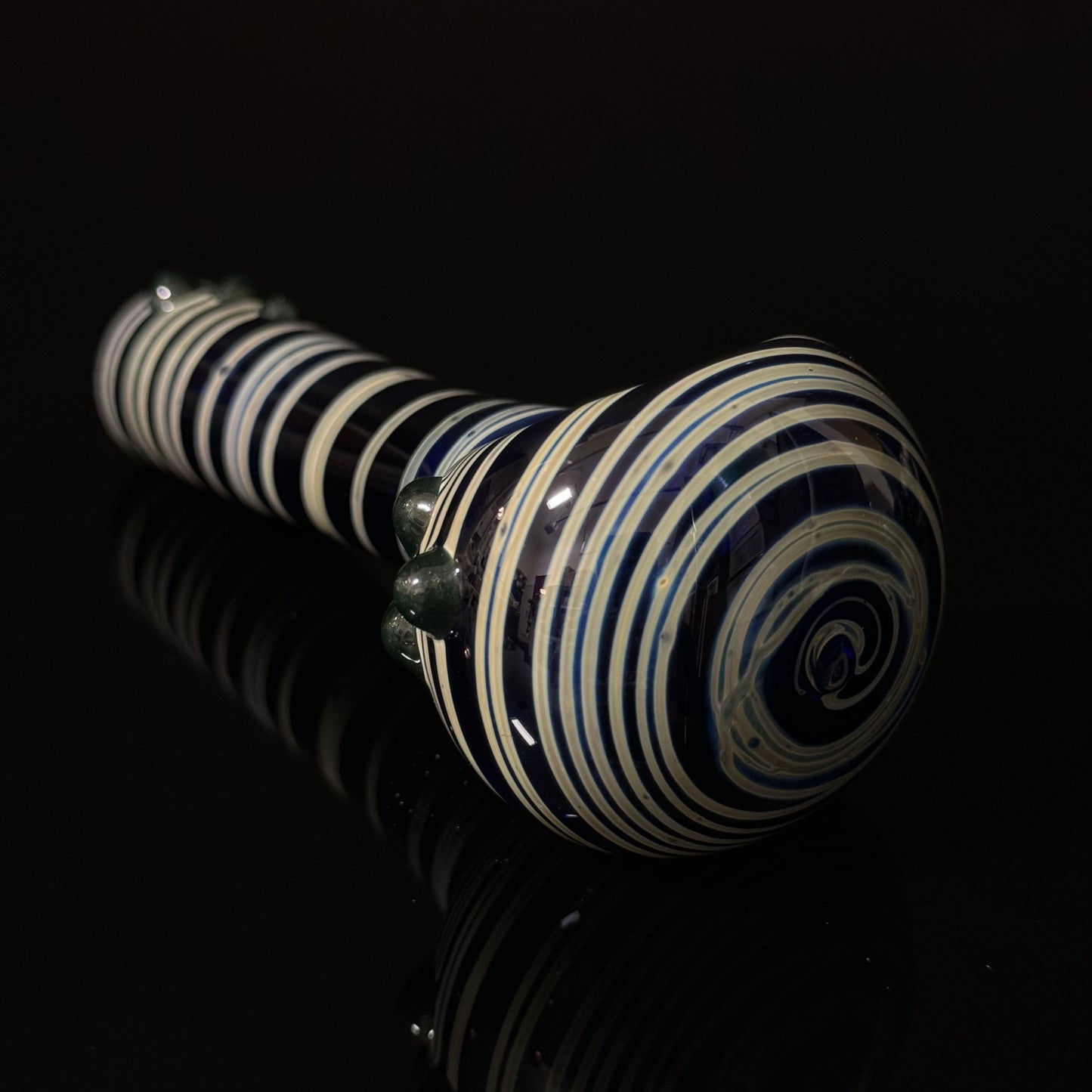 Blue Cobalt Wrapped Color Glass Heady Pipe Hand Blown