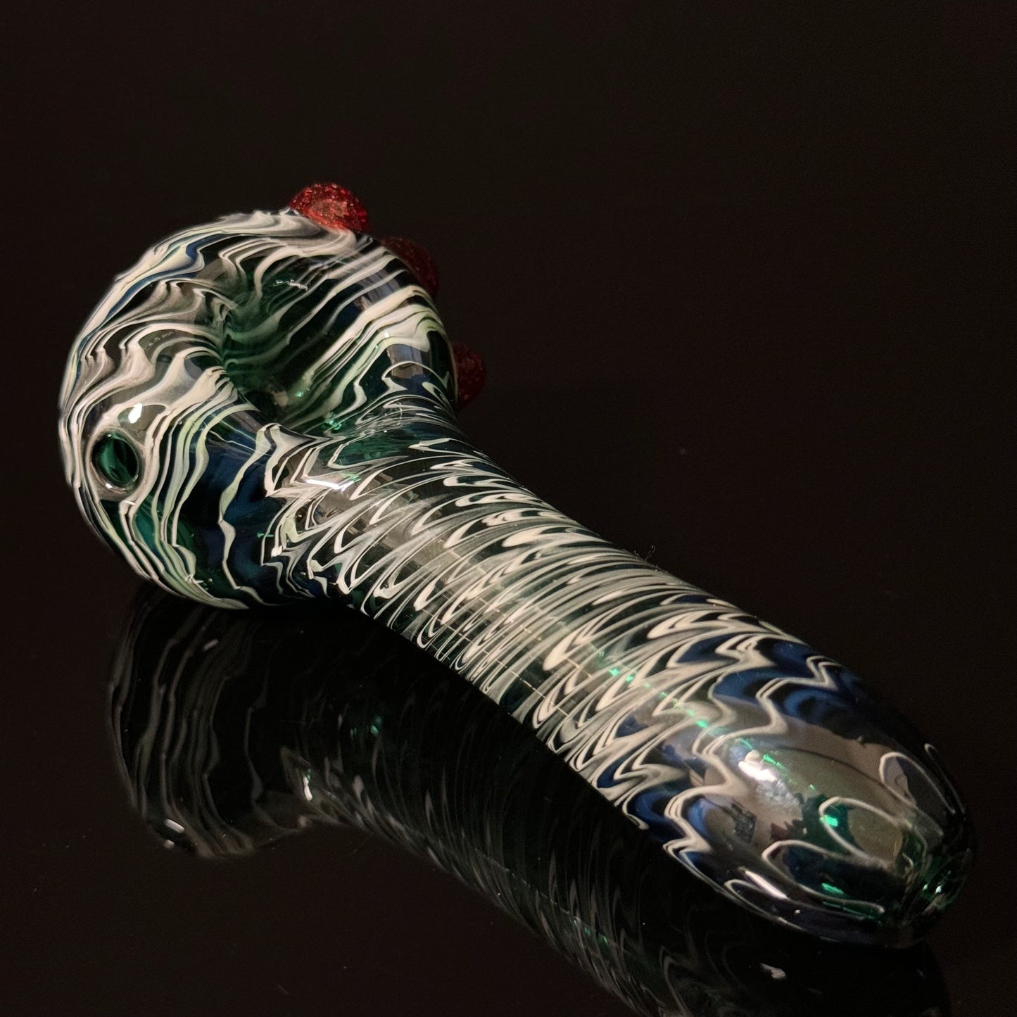 Blue Cobalt Wrapped Color Glass Heady Pipe Hand Blown