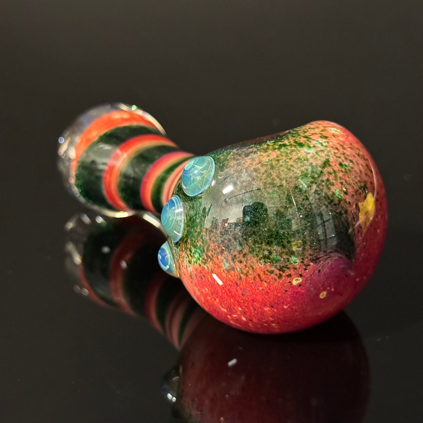 Black & Red Inside Out Glass Pipe Heady Pipe Hand Blown Extra Thick