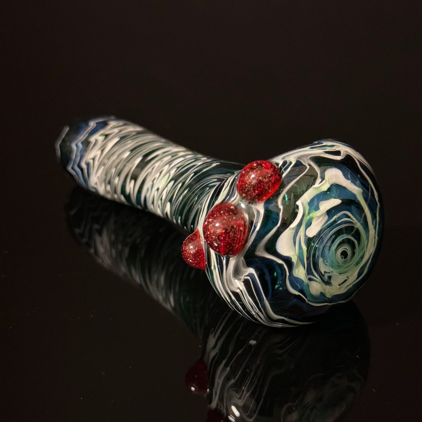 Blue Cobalt Wrapped Color Glass Heady Pipe Hand Blown