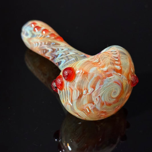 Wrap & Rake Color Changing Glass Heady Pipe Hand Blown