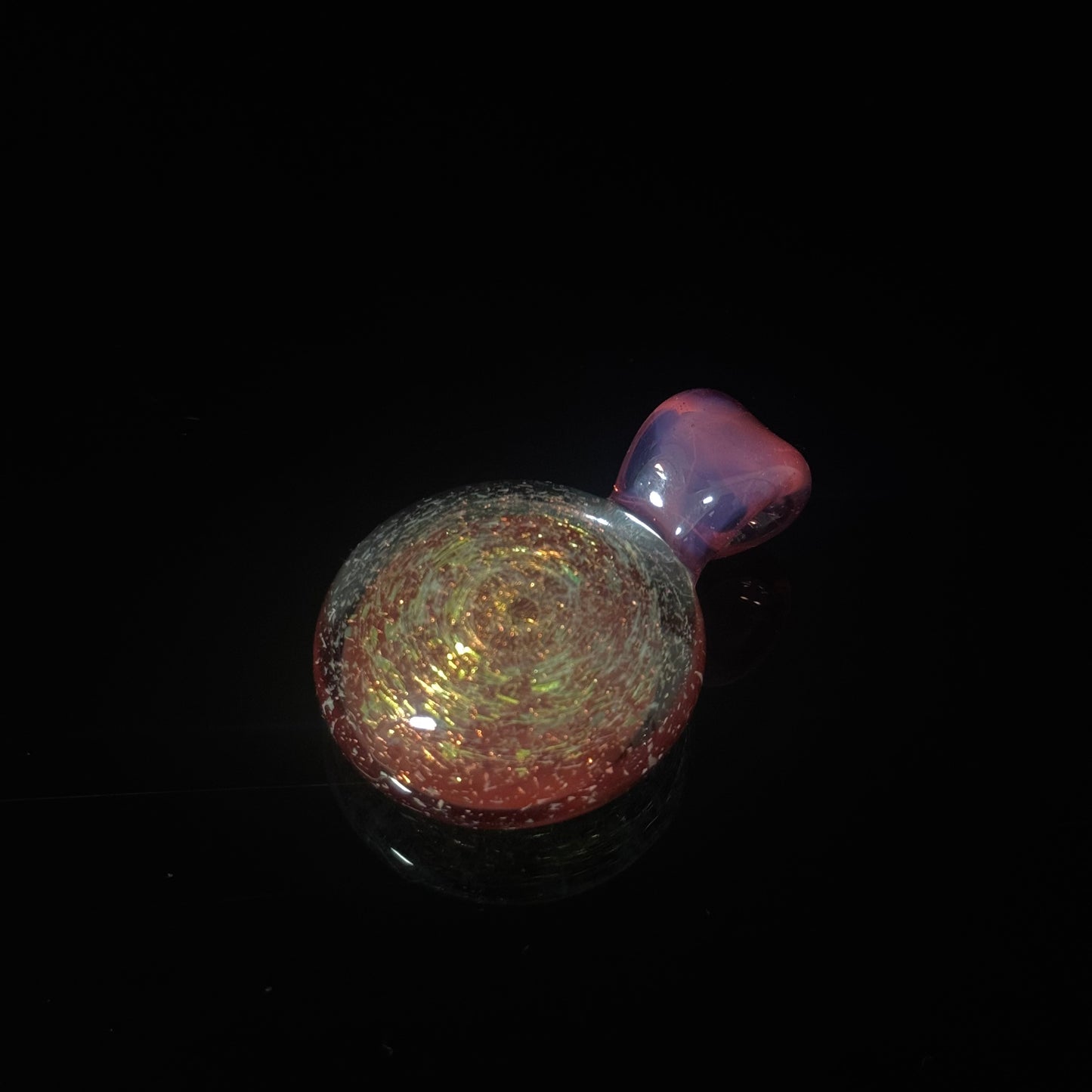 Red Dichro Glass Pendant Necklace Hand Made Pink Bail Loop