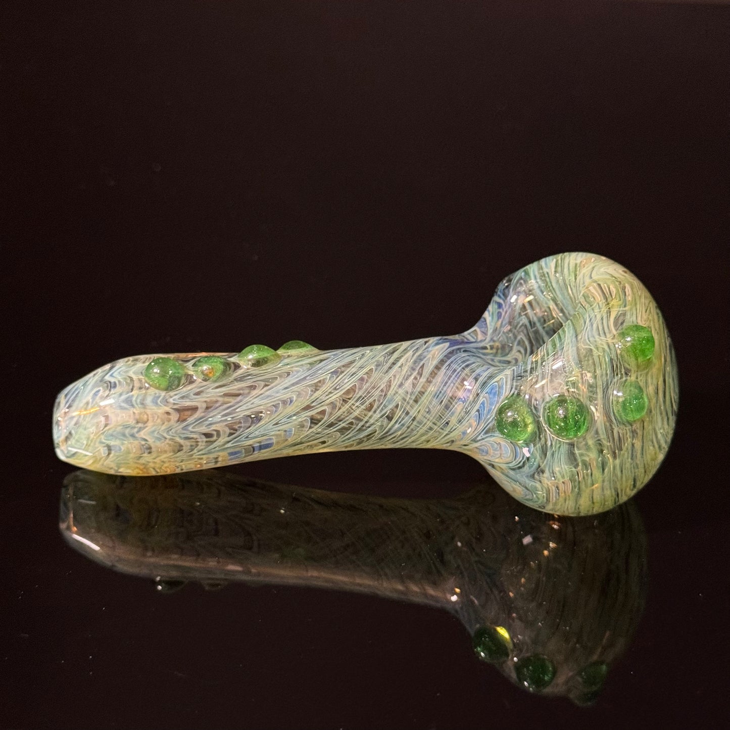 Wrap & Rake Color Changing Glass Heady Pipe Hand Blown