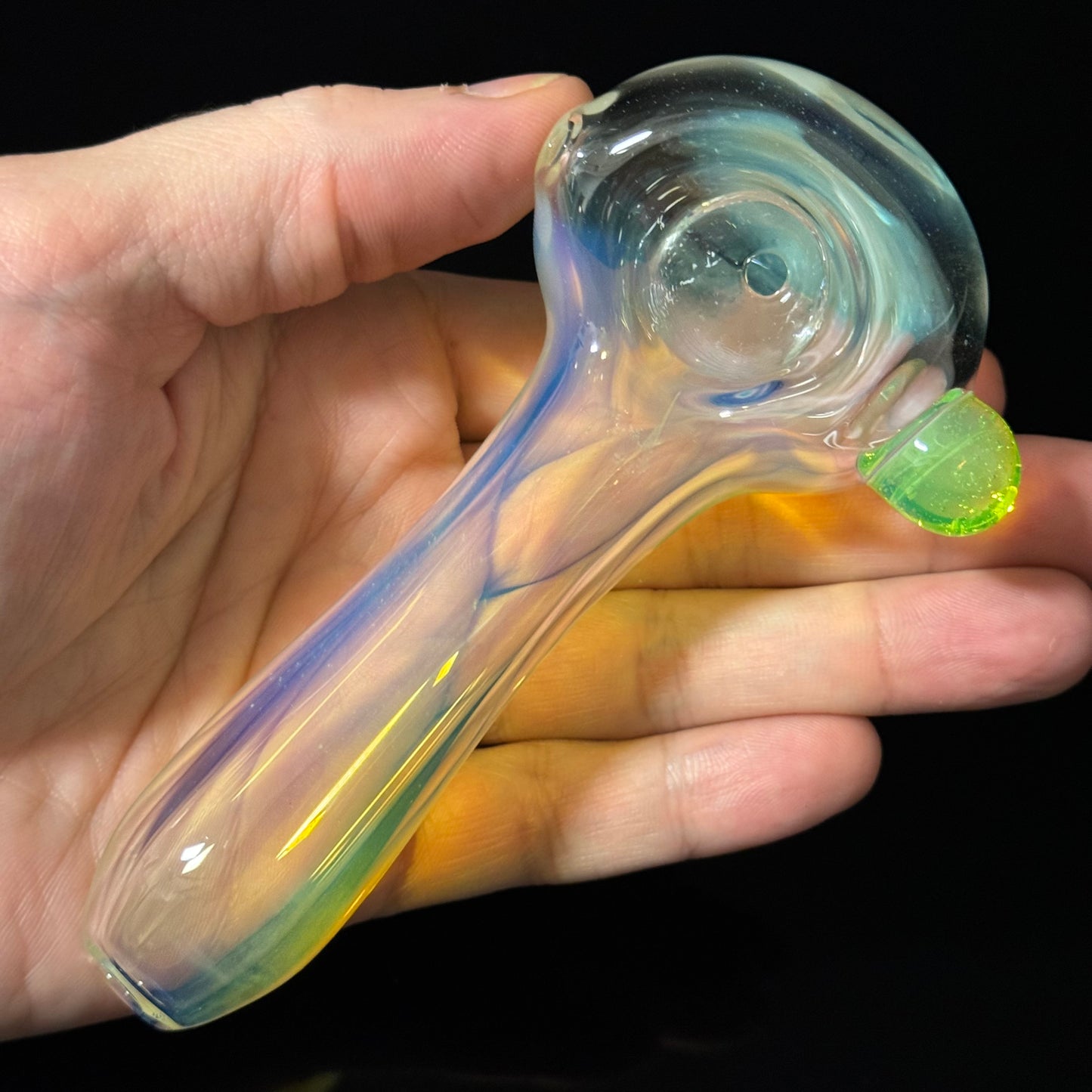 Inside Silver Fuming Color Changing Glass with Slyme Heady Pipe Hand Blown