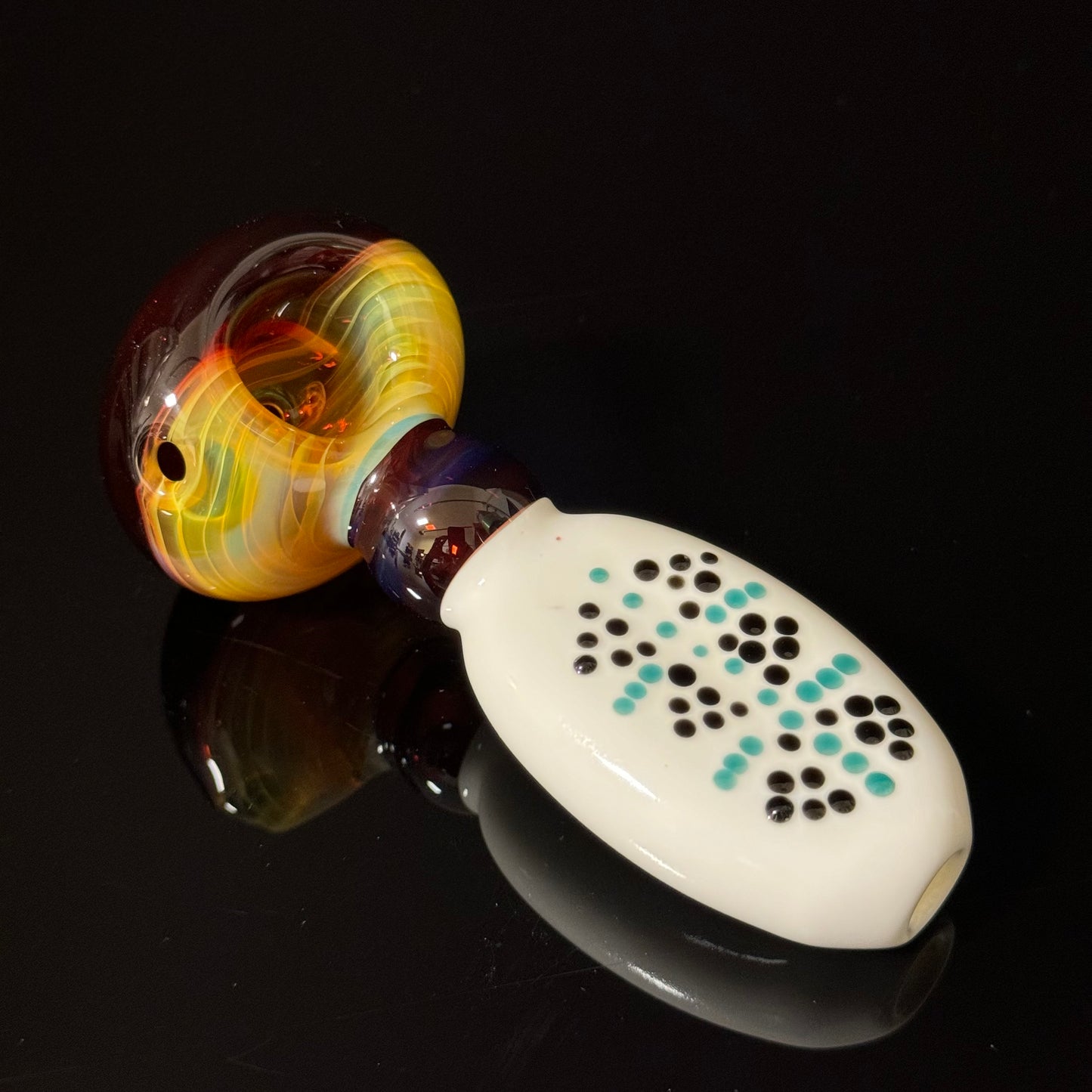 Flat Ruby Red & White Color Glass, Heady Pipe