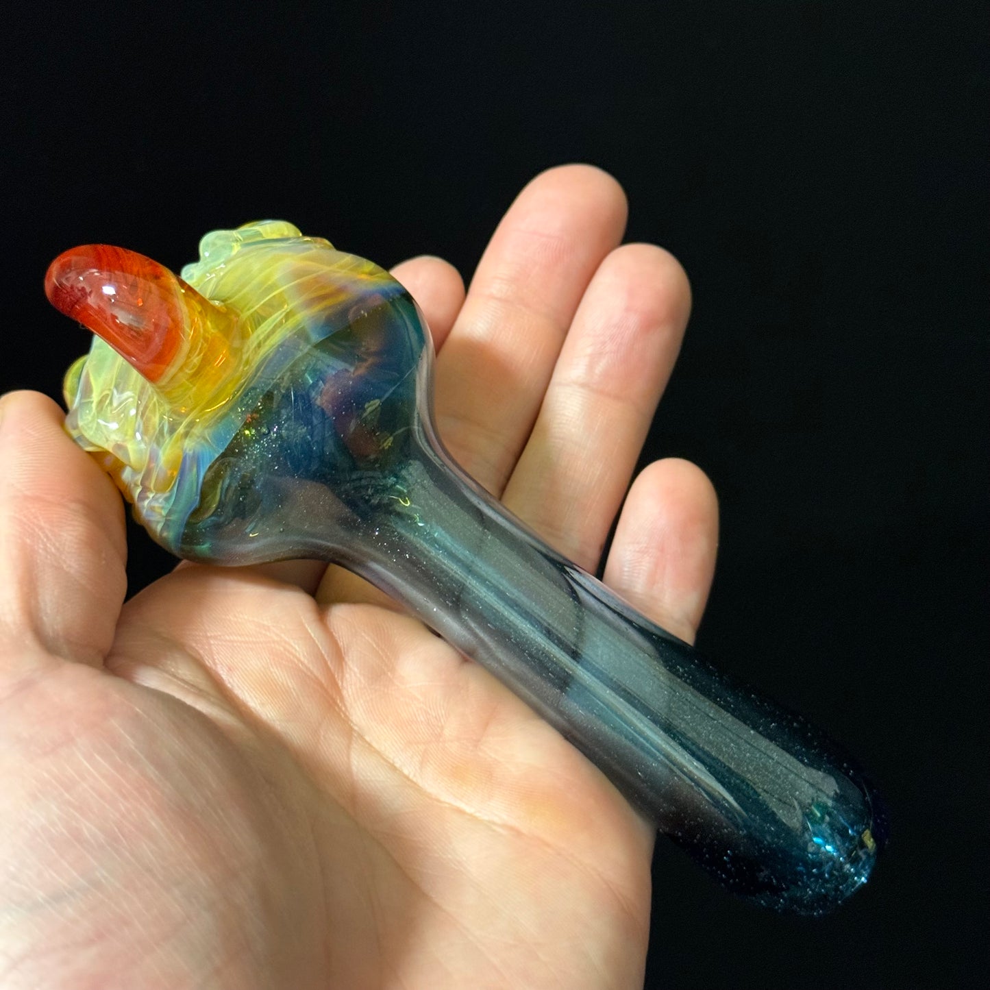 Sparkle Blue Eyeball Monster Glass Heady Pipe Hand Blown