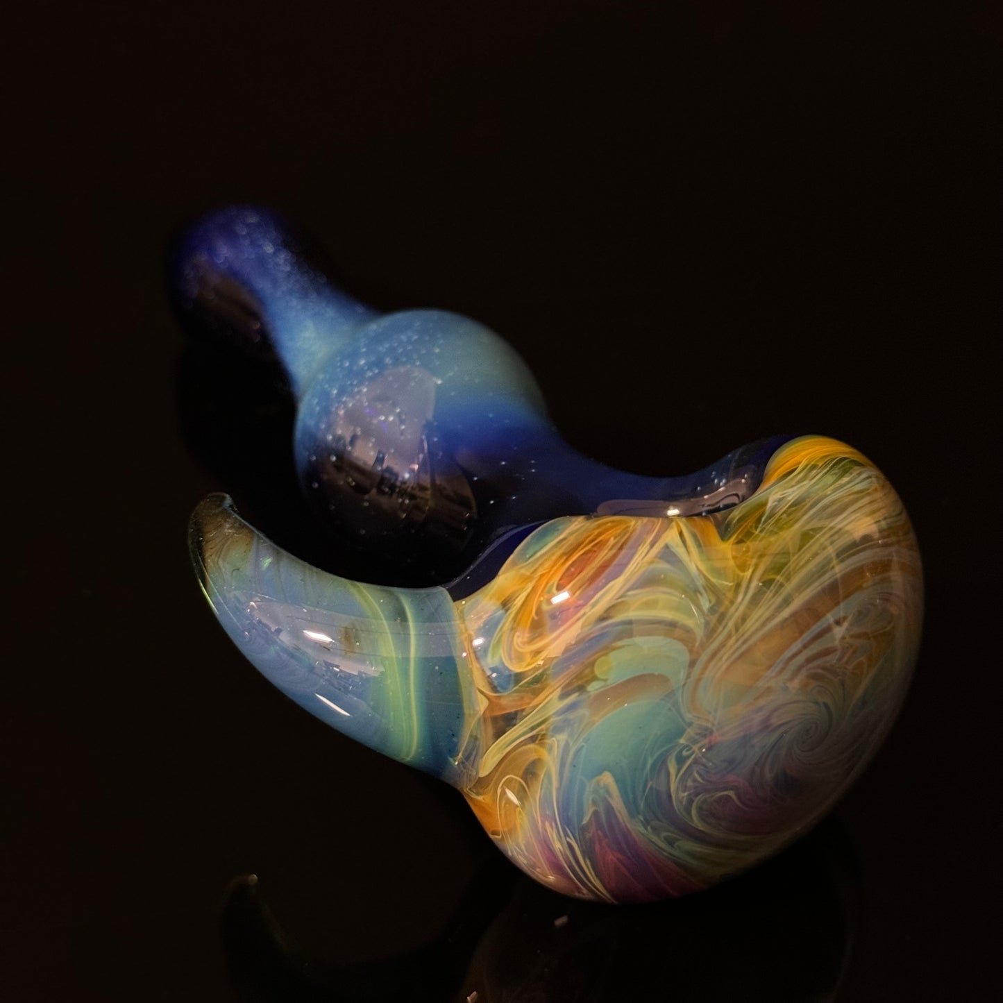 Blue Purple Marbeling affect Glass Heady Pipe Hand Blown