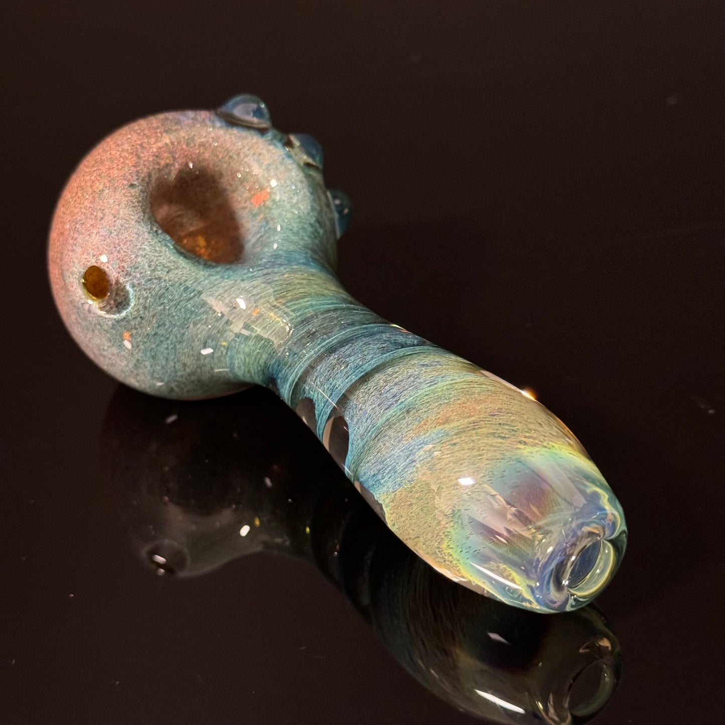 Multicolor Blue Twisted Inside Out Glass Pipe Heady Pipe Hand Blown Extra Thick