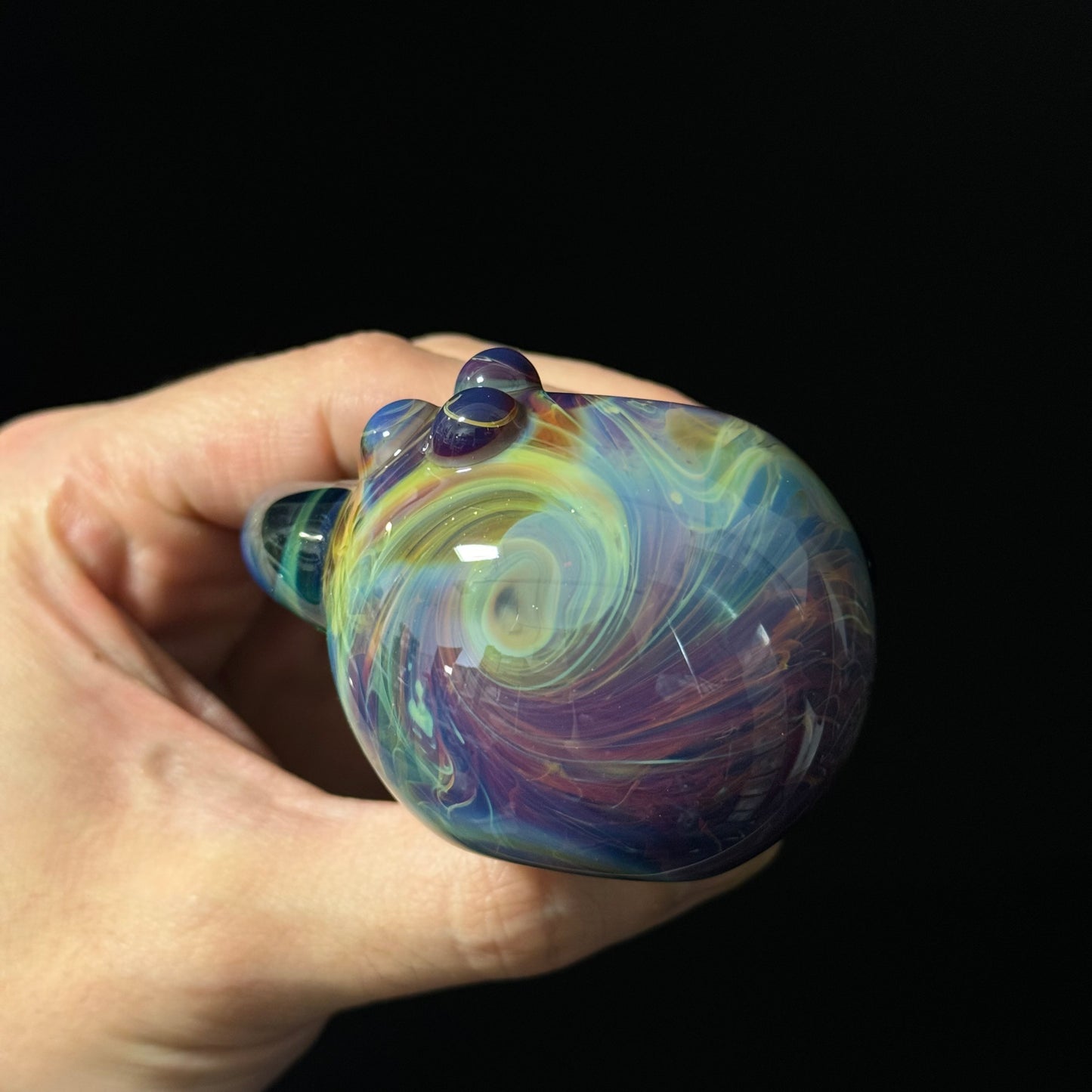 Blue Purple Marbeling affect Glass Heady Pipe Hand Blown