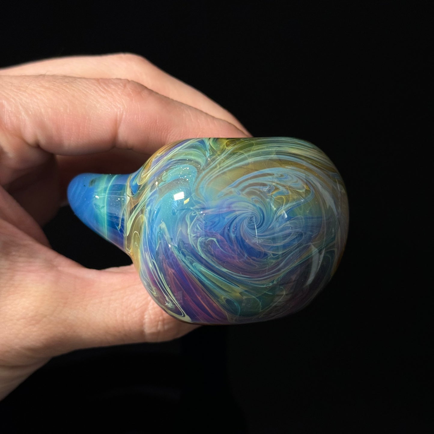 Blue Purple Marbeling affect Glass Heady Pipe Hand Blown