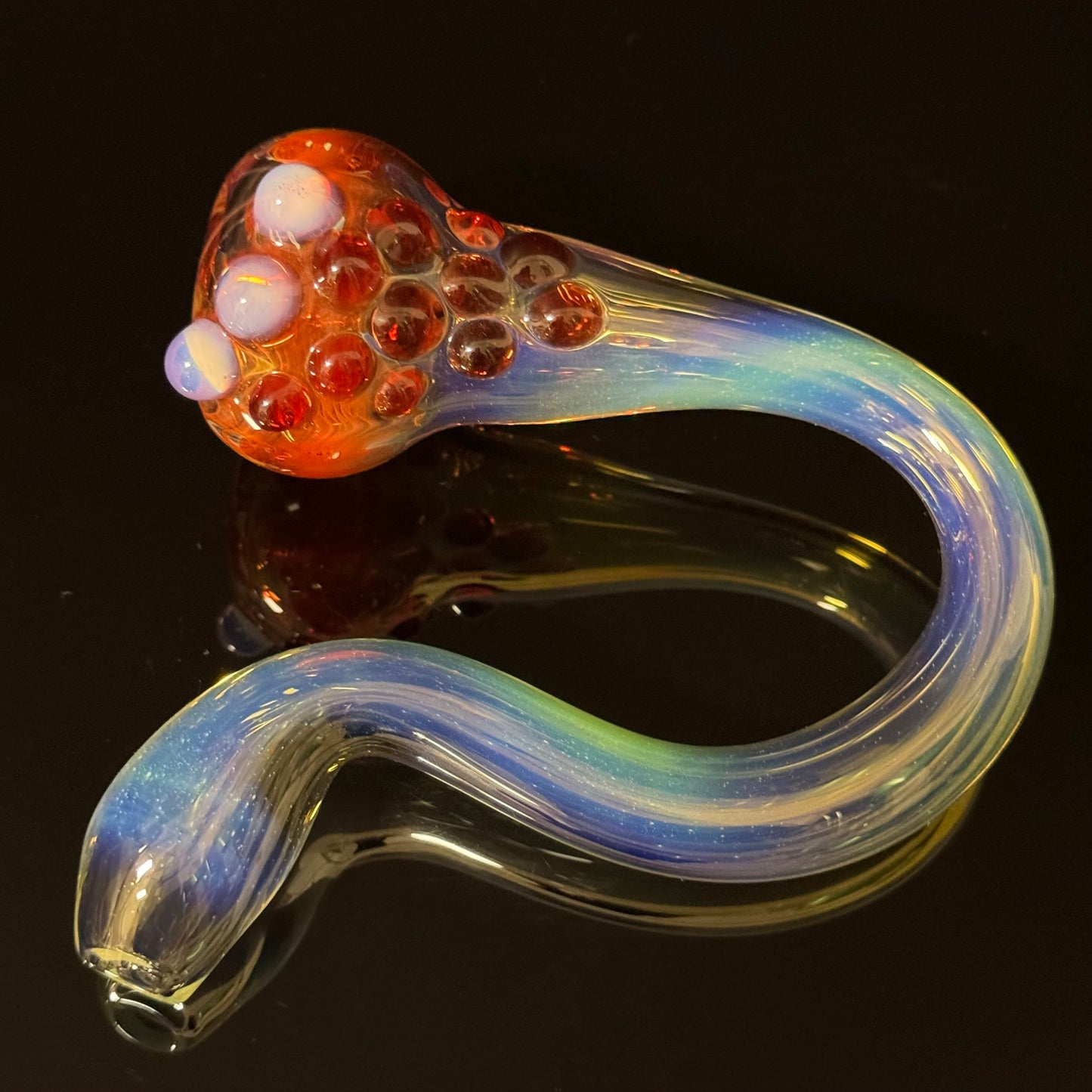 Silver Fumed Color Changing Glass Sherlock Pipe, Heady Hand Blown