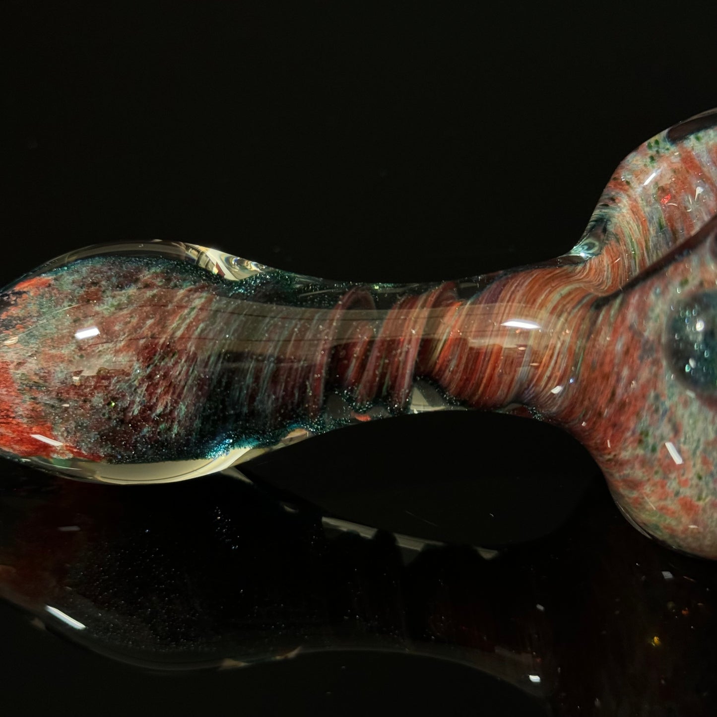 Heavy Inside out Sparkle Blue, Red & White Glass Pipe Heady Pipe Hand Blown