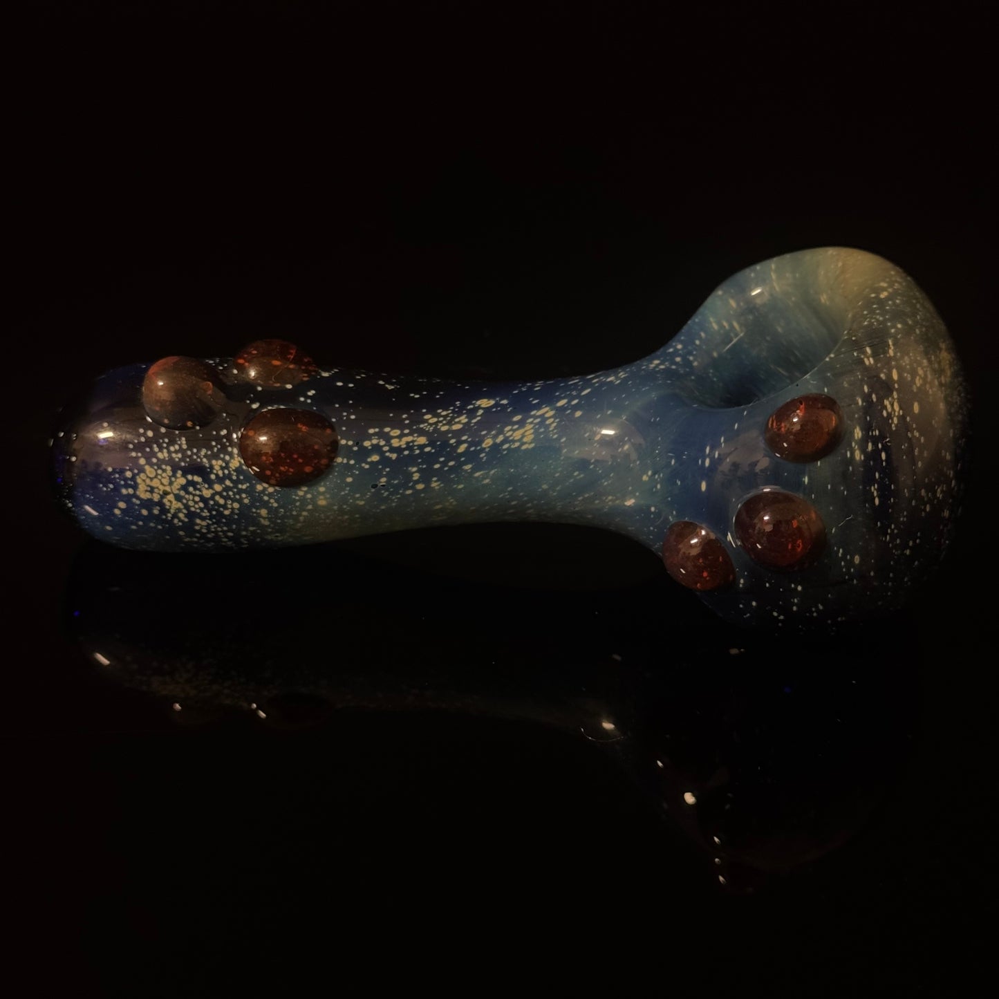Blue with Slyme Space Galaxy Nebula Glass Pipe Silver Fumed Glass Pipe, Heady Hand Blown