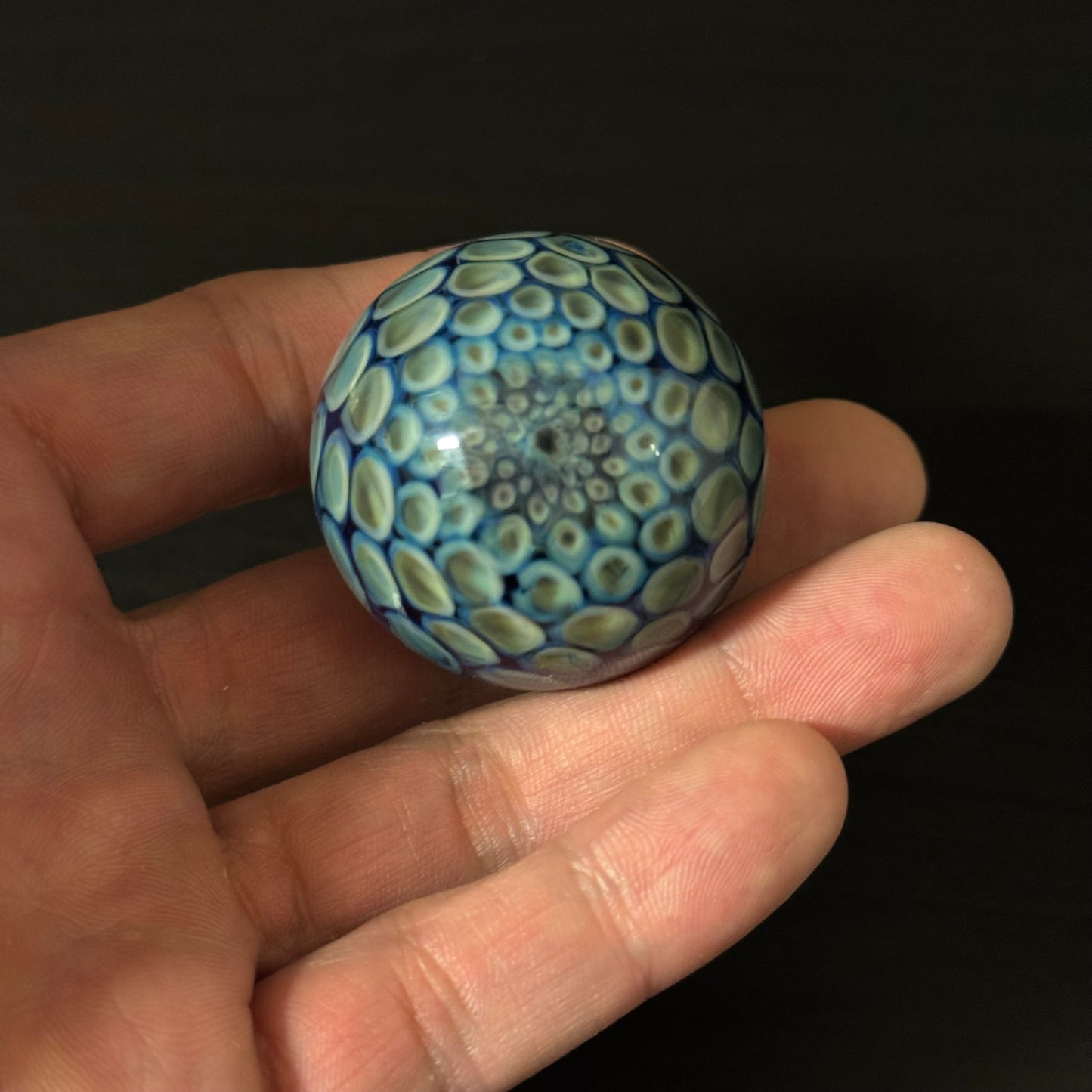 Honeycomb Glass Marble Hand Made