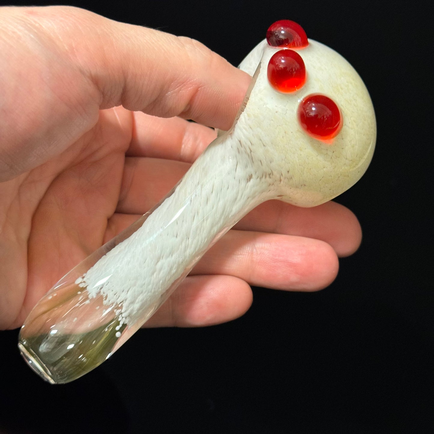 White Inside Out Glass Pipe Heady Pipe Hand Blown Extra Thick