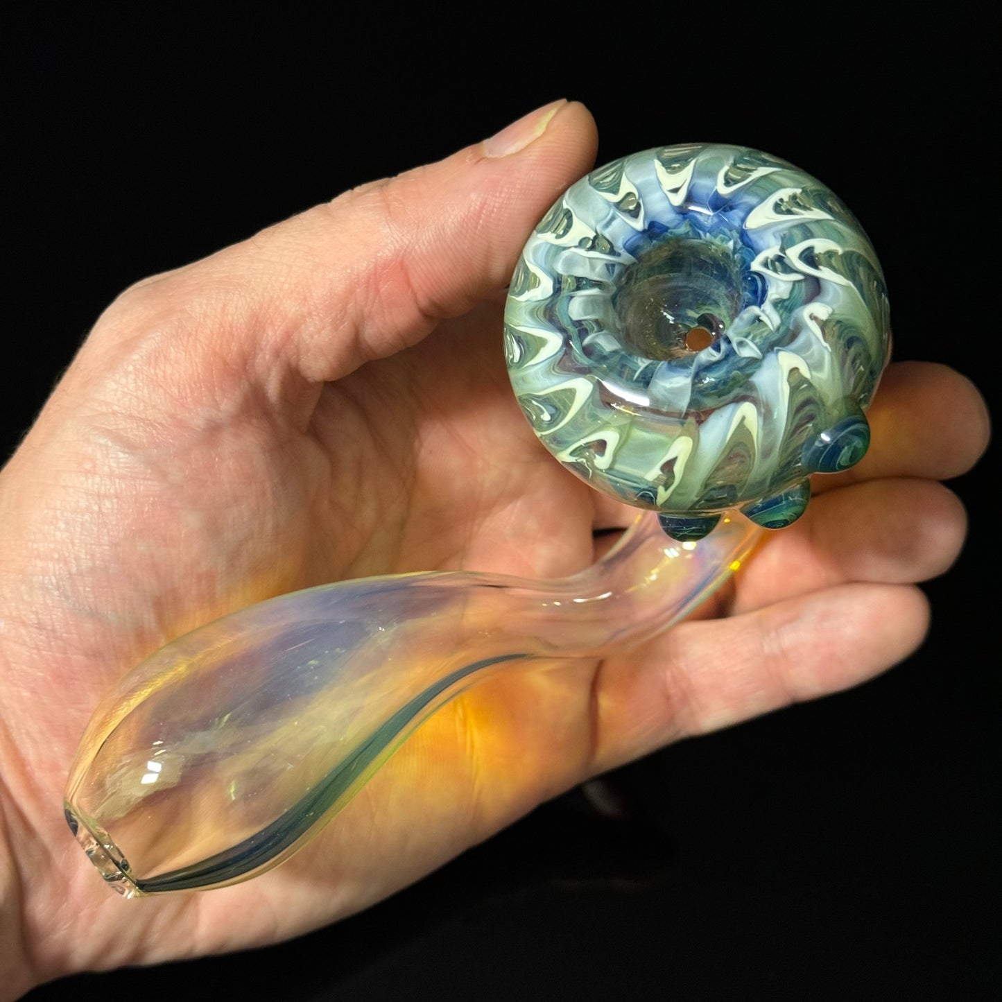 Silver Fumed Color Changing Glass Sherlock Pipe, Heady Hand Blown