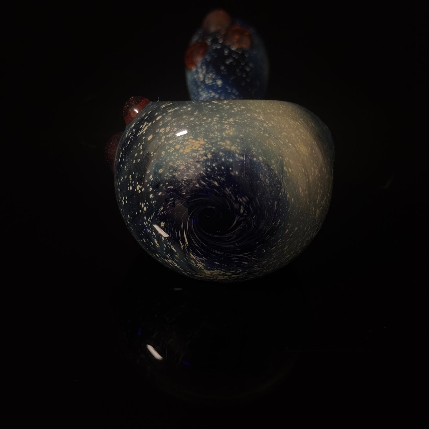 Blue with Slyme Space Galaxy Nebula Glass Pipe Silver Fumed Glass Pipe, Heady Hand Blown