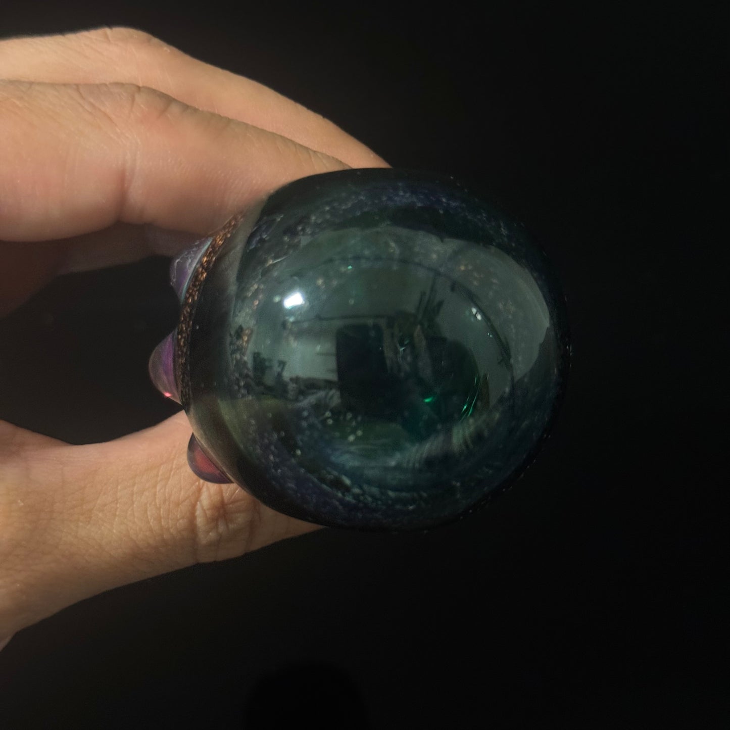 Dichro Sparke Green Glass Heady Pipe Hand Blown