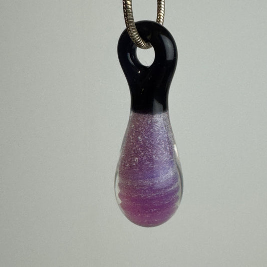 Memorial Cremation Glass Pendant Encased over Color