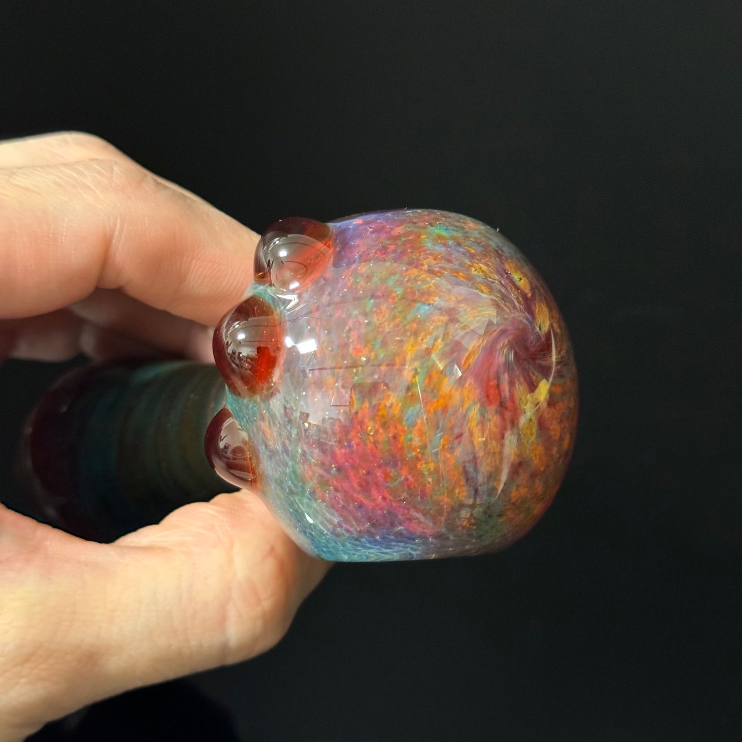 Multicolor Red Inside Out Glass Pipe Heady Pipe Hand Blown Extra Thick