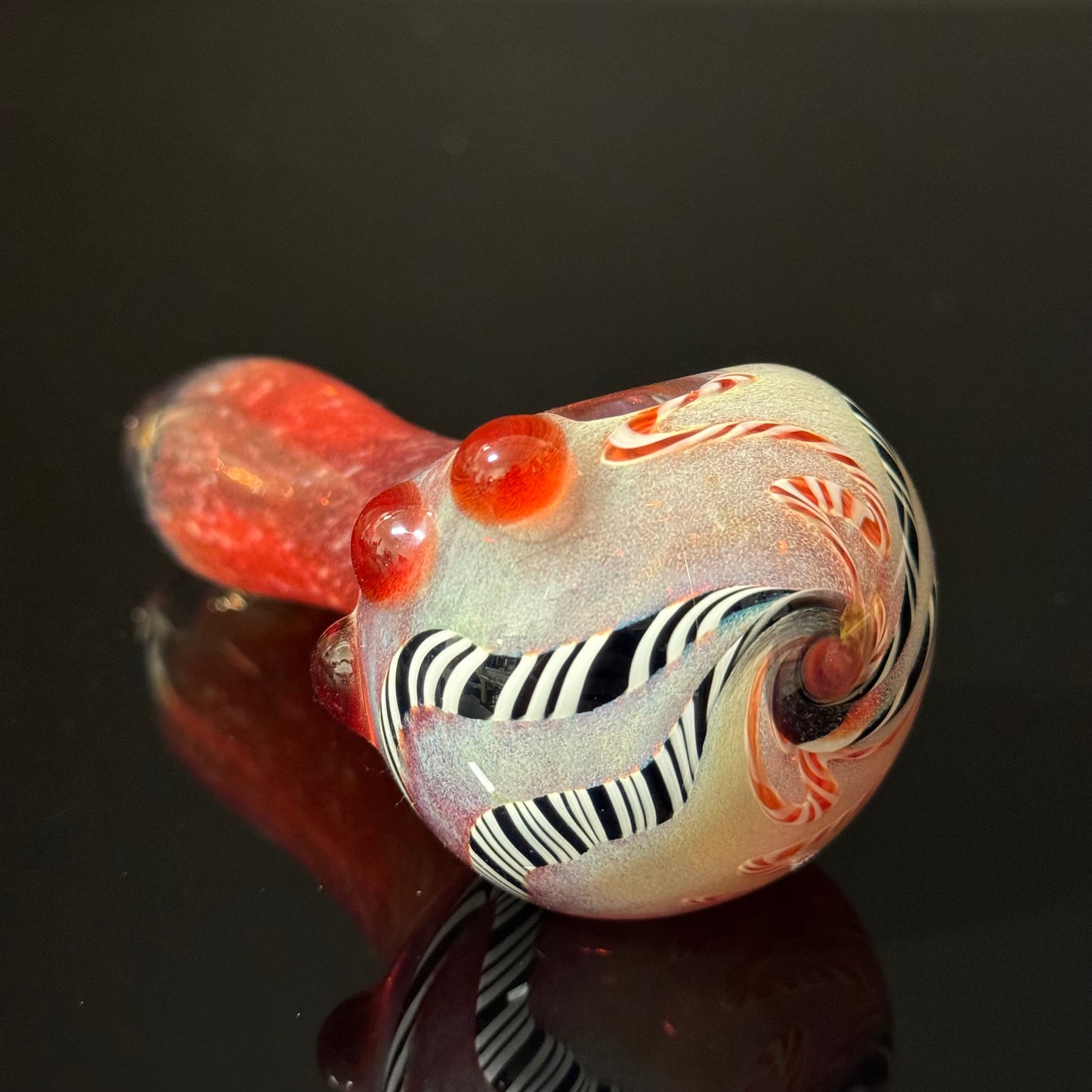 Red With Lined Inside Out EorkGlass Pipe Heady Pipe Hand Blown Extra Thick