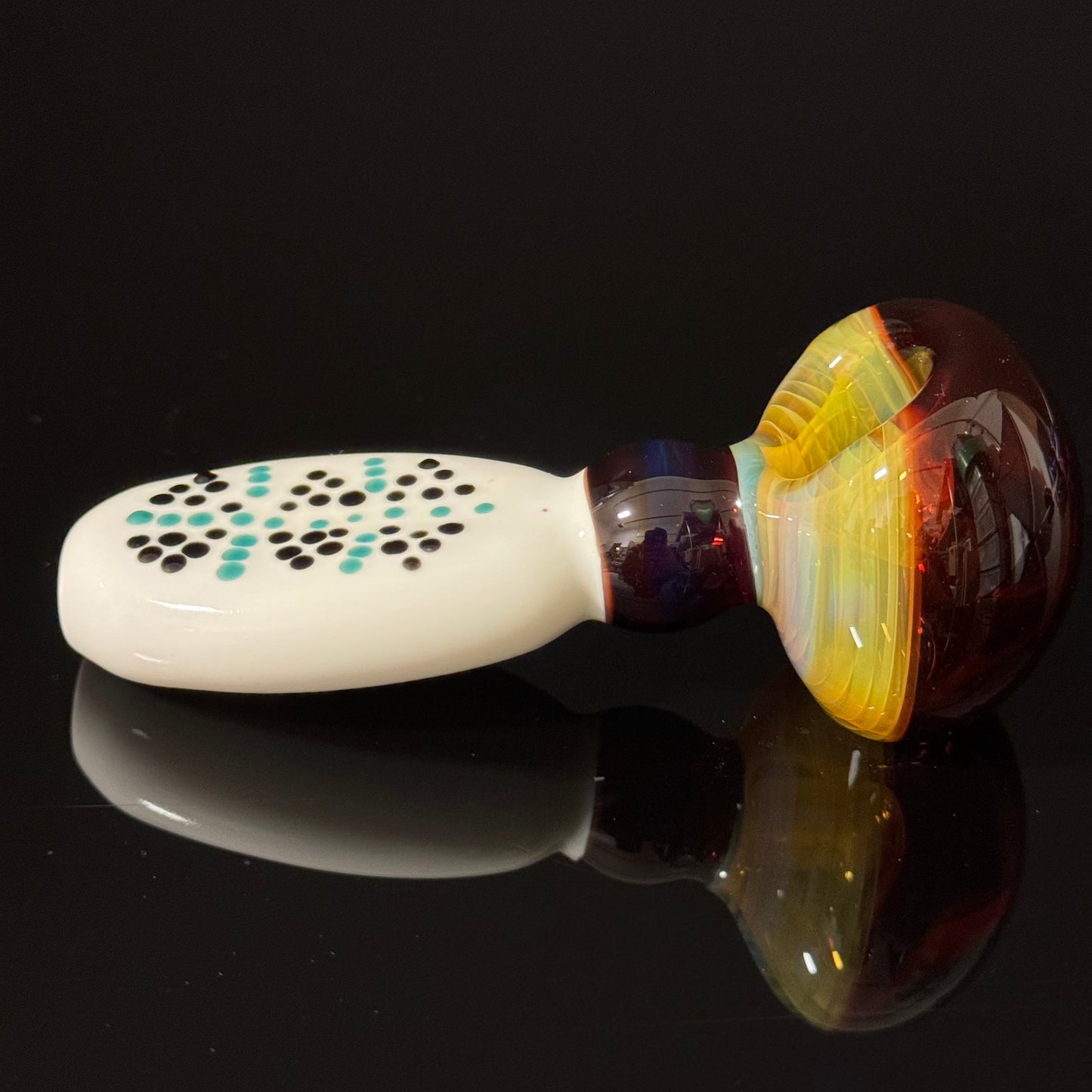 Flat Ruby Red & White Color Glass, Heady Pipe