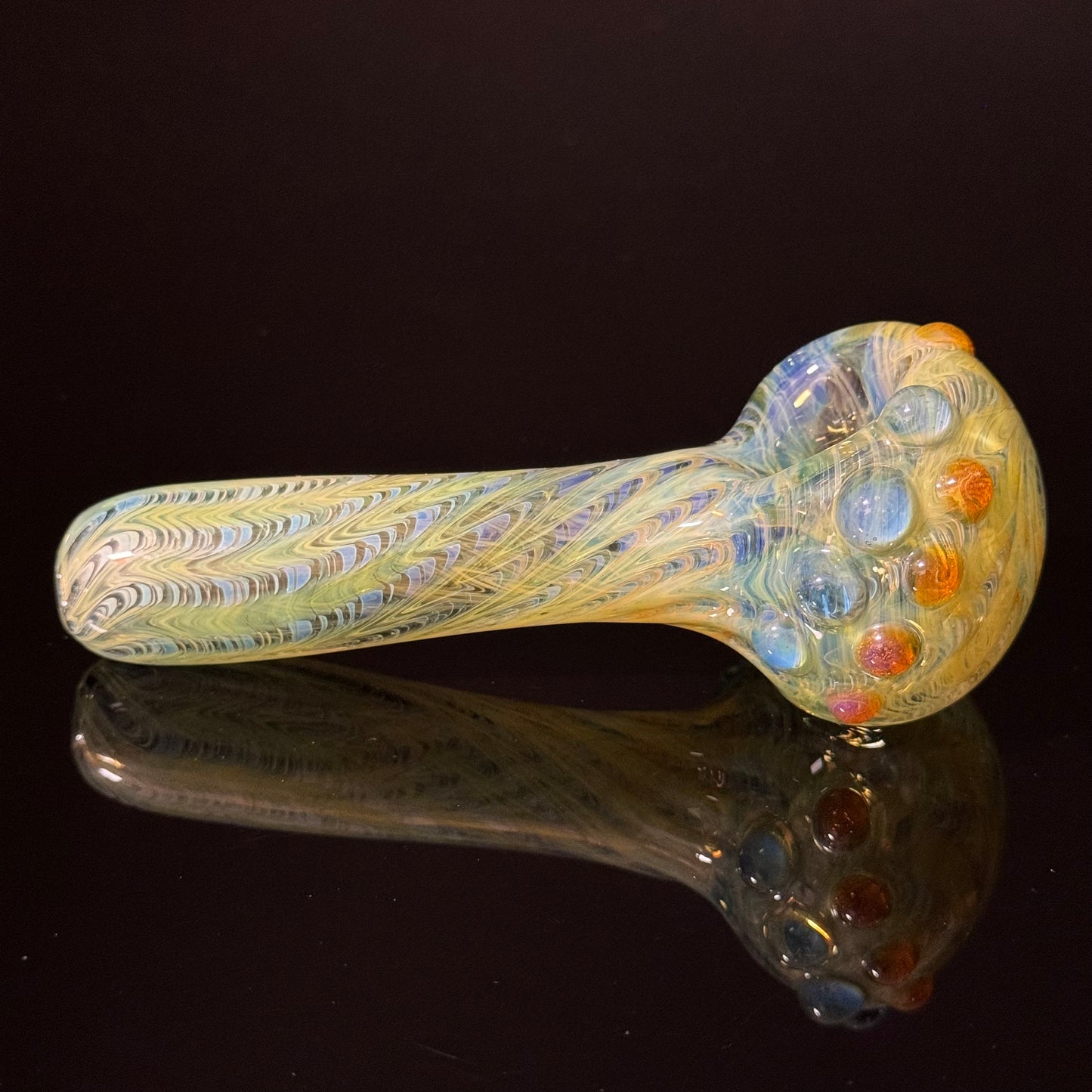 Wrap & Rake Color Changing Glass Heady Pipe Hand Blown