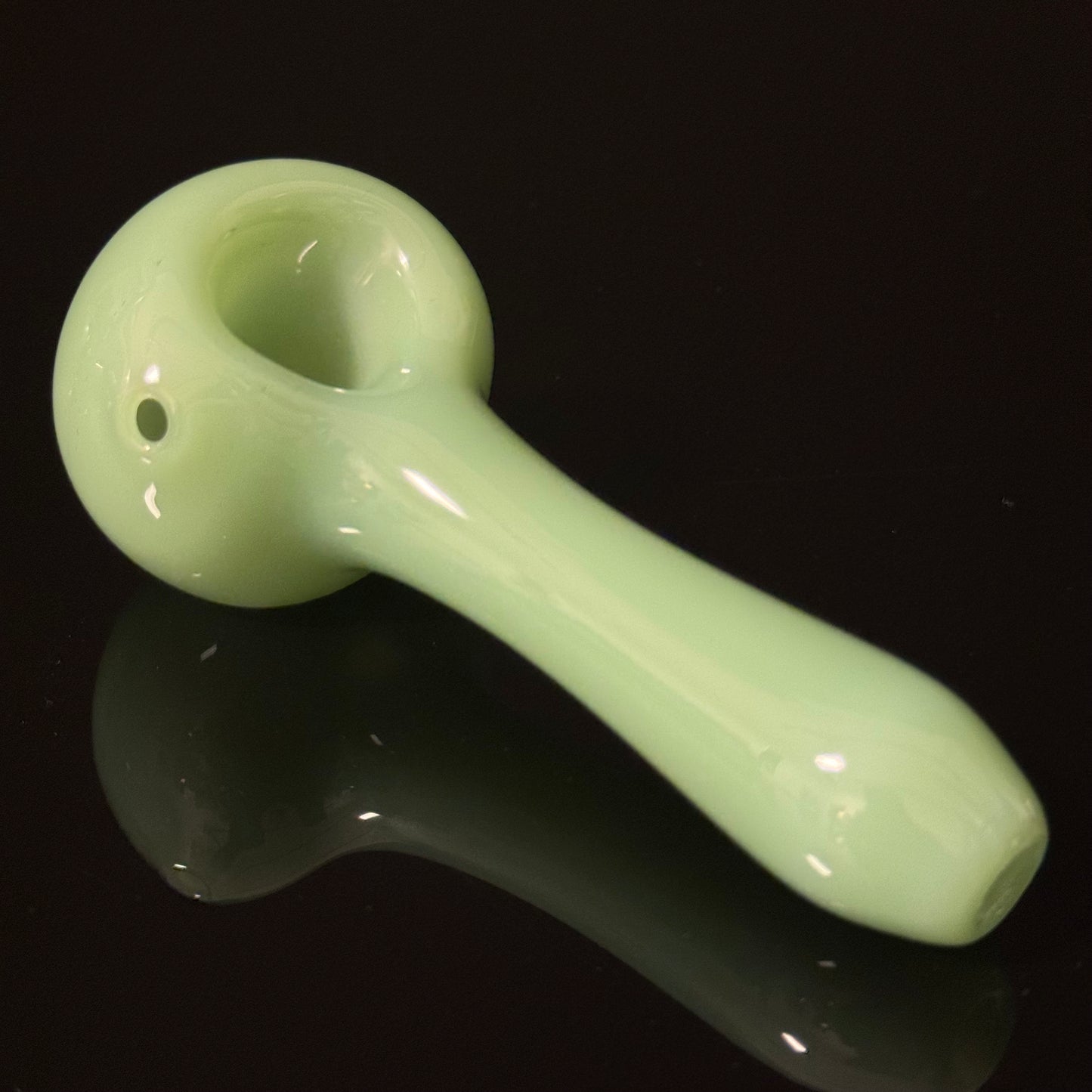 Solid Teal Color Glass Heady Pipe Hand Blown