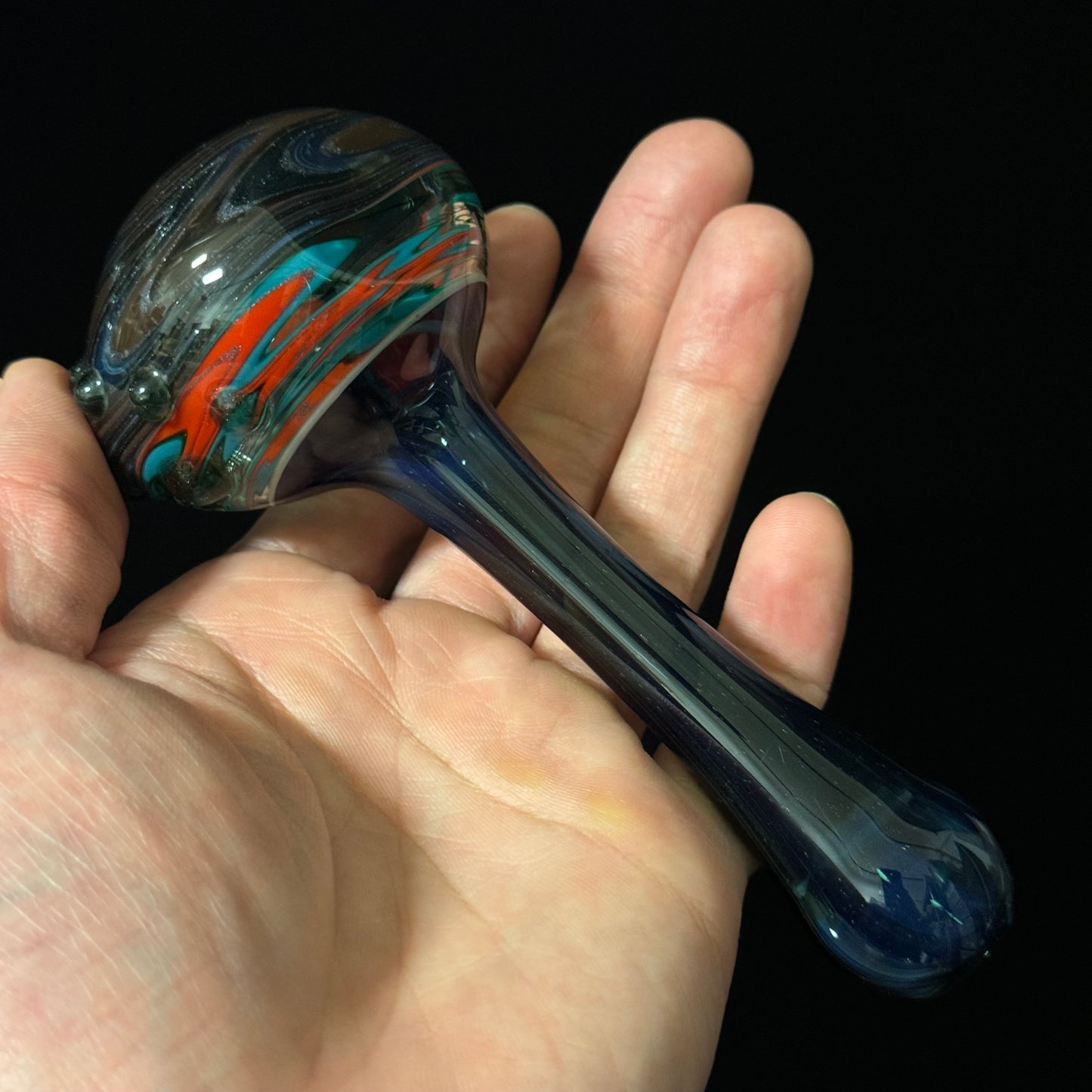 Full Linework Switchback Glass Pipe, Heady Hand Blown