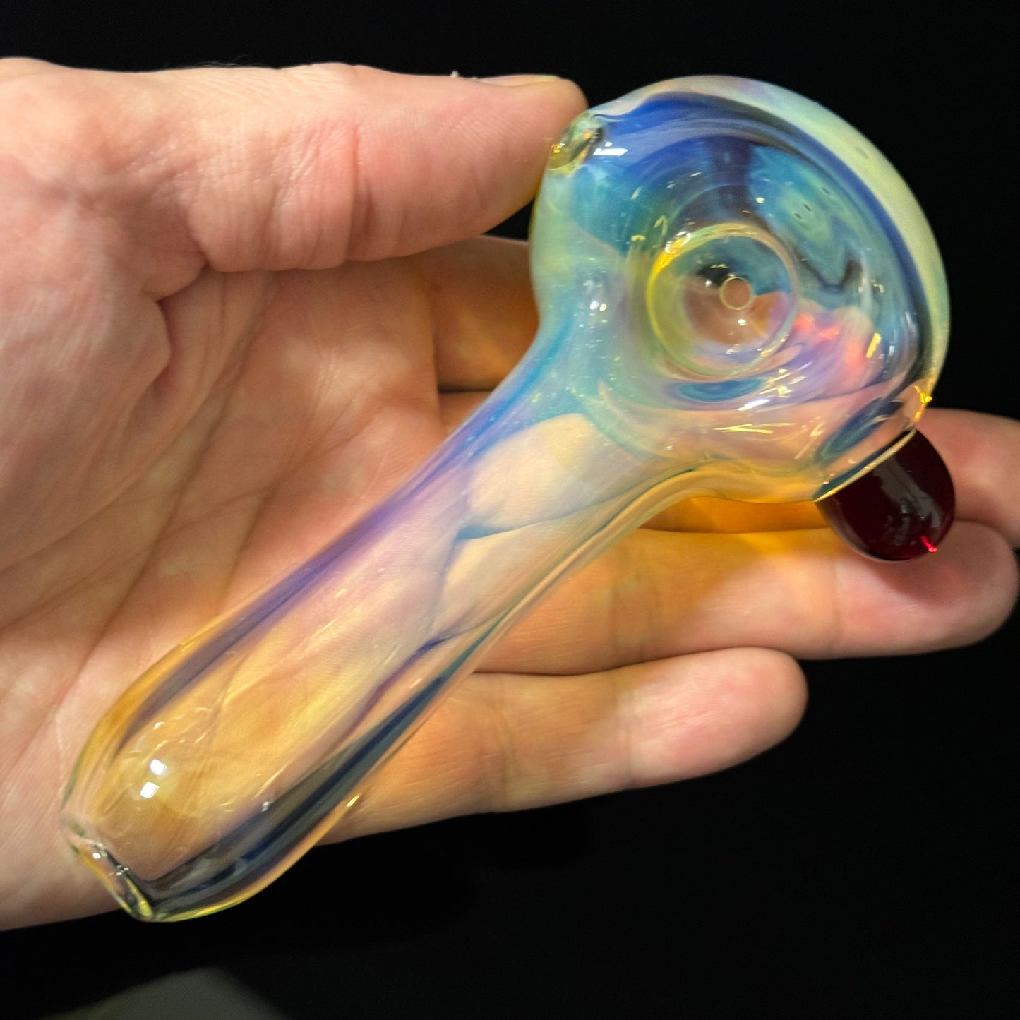 Inside Silver Fuming Color Changing Glass Heady Pipe Hand Blown