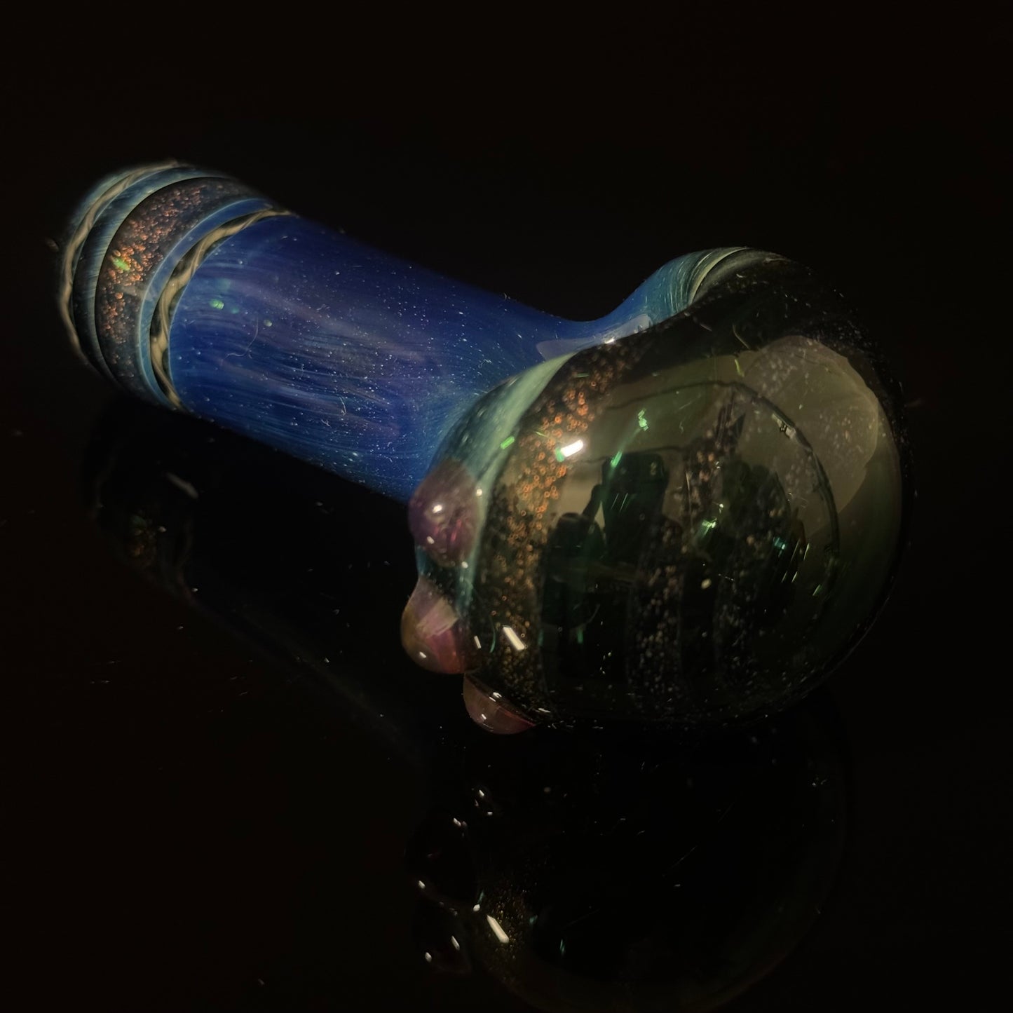 Dichro Sparke Green Glass Heady Pipe Hand Blown
