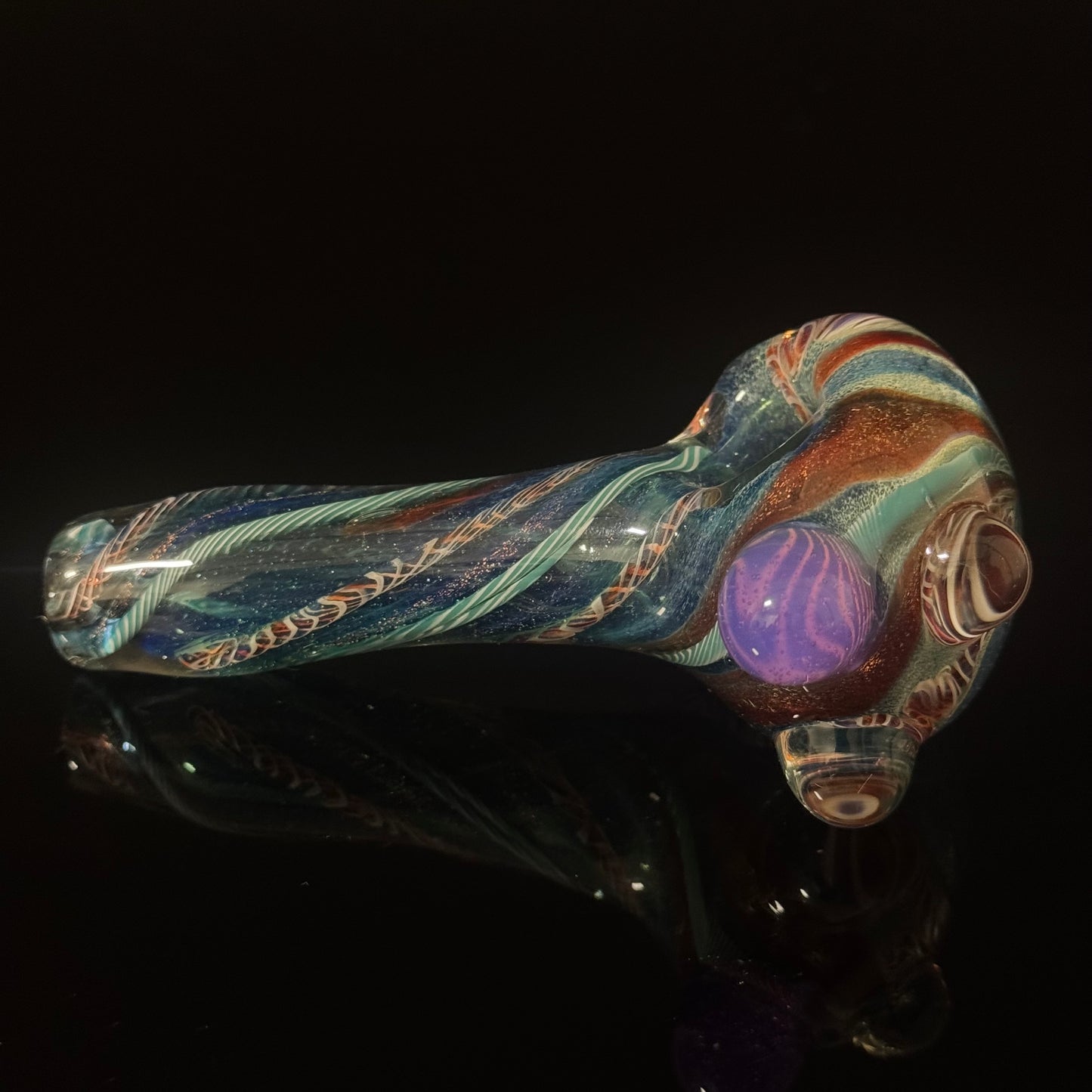 Heavy Inside out Dichro Sparkle Blue & White Glass Pipe Heady Pipe Hand Blown