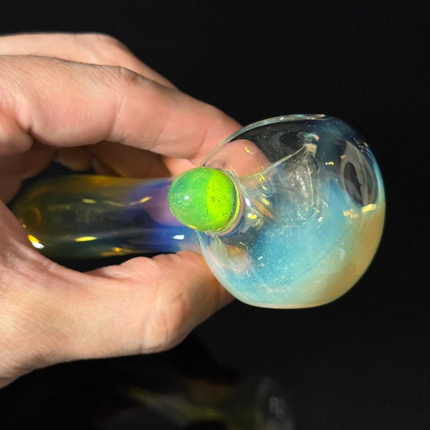 Inside Silver Fuming Color Changing Glass with Slyme Heady Pipe Hand Blown