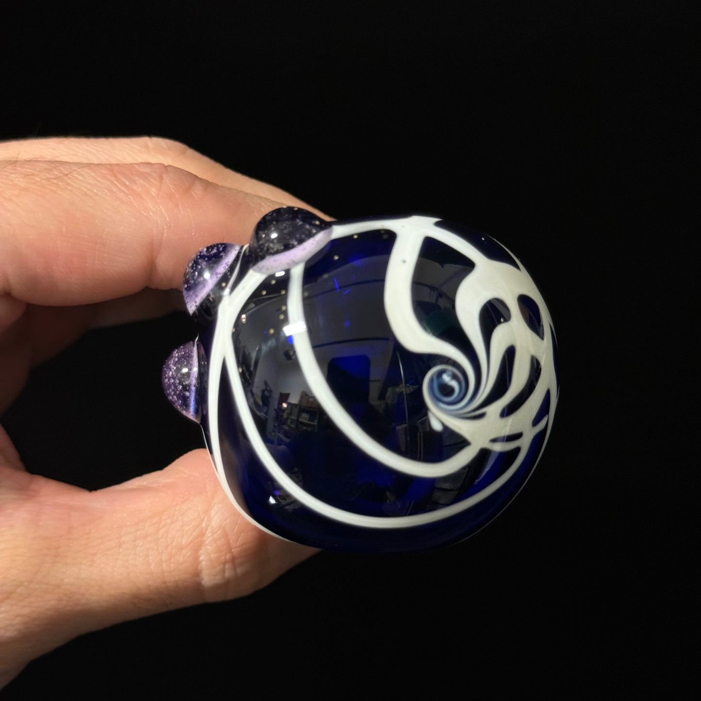 Blue Cobalt Wrapped Color Glass Heady Pipe Hand Blown