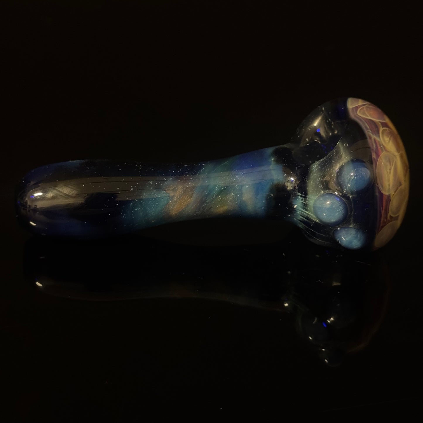 Blue Space Galaxy Honeycomb Glass Heady Pipe Hand Blown