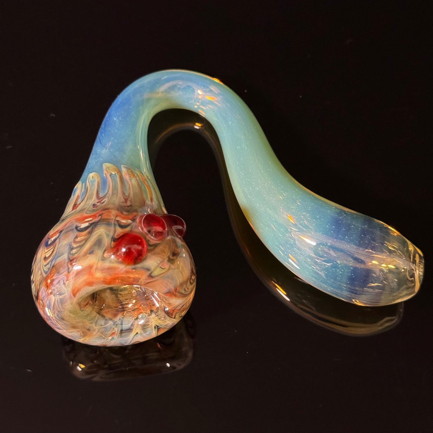 Silver Fumed Color Changing Glass Sherlock Pipe, Heady Hand Blown