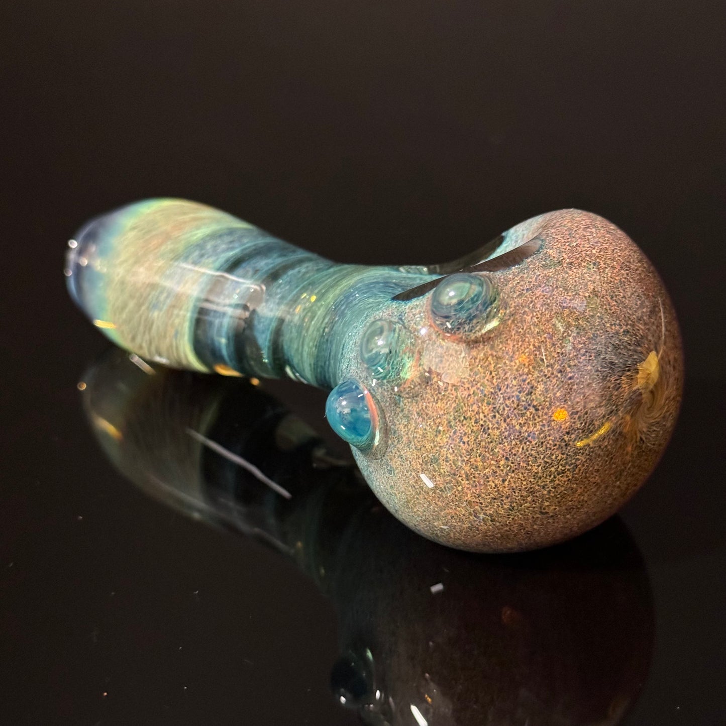 Multicolor Blue Twisted Inside Out Glass Pipe Heady Pipe Hand Blown Extra Thick