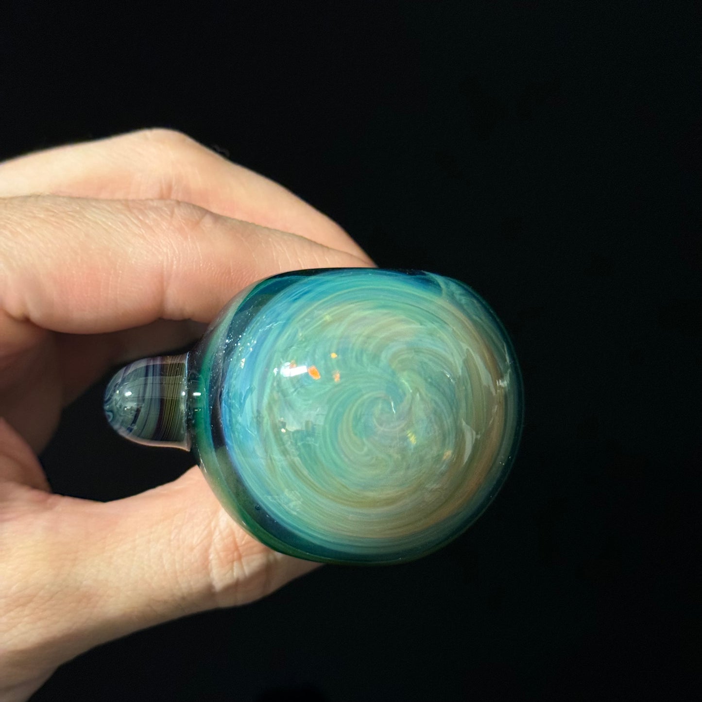 Blue Fumed Cobalt Wrapped Color Glass Heady Pipe Hand Blown