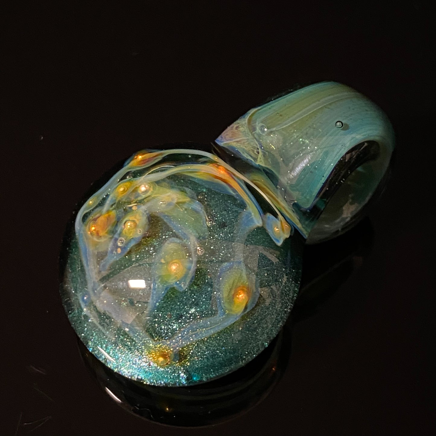 Galaxy Space Hand Made Glass Fume Pendant Necklace Made here in the Pacific Northwest