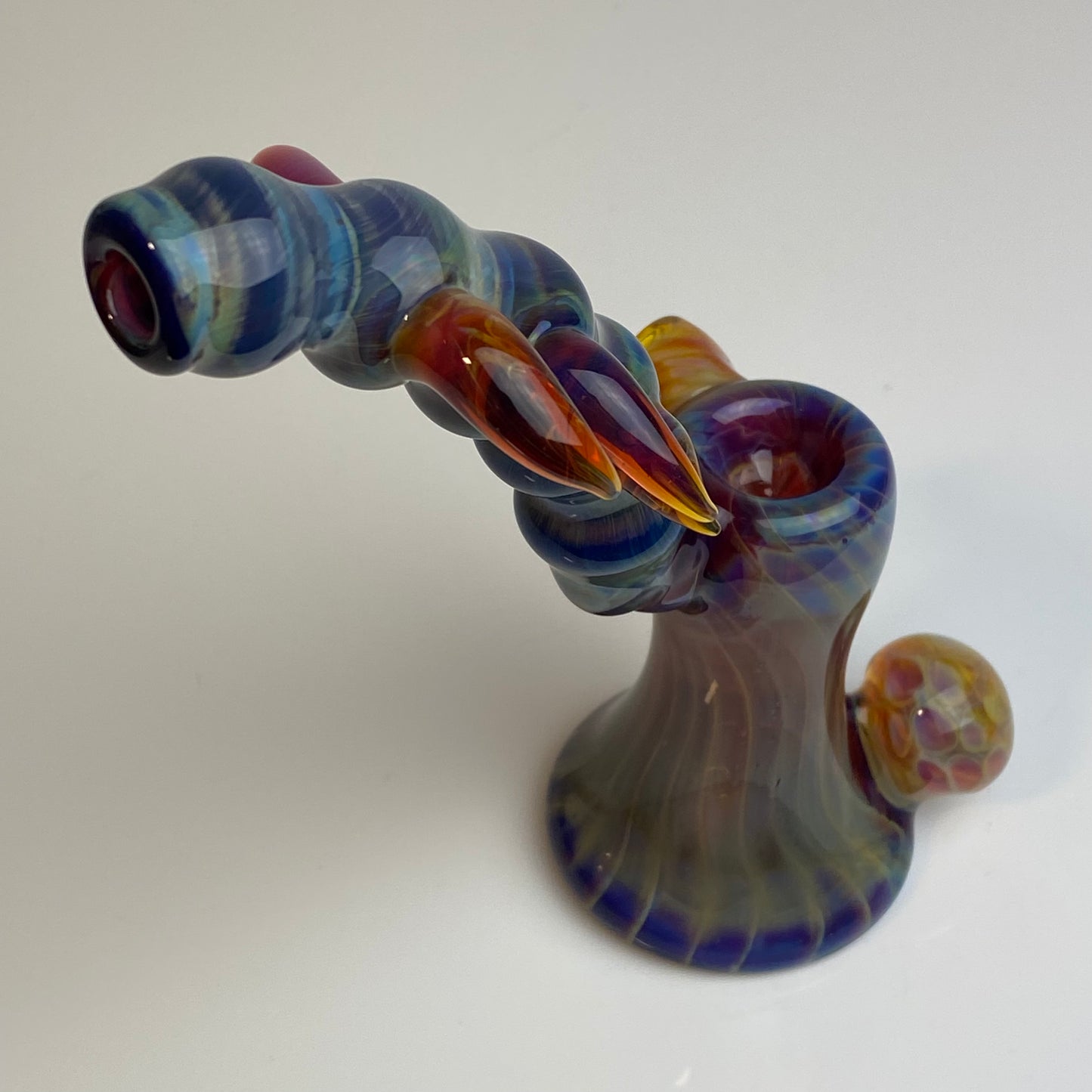 Amber Purple Horned Bubbler