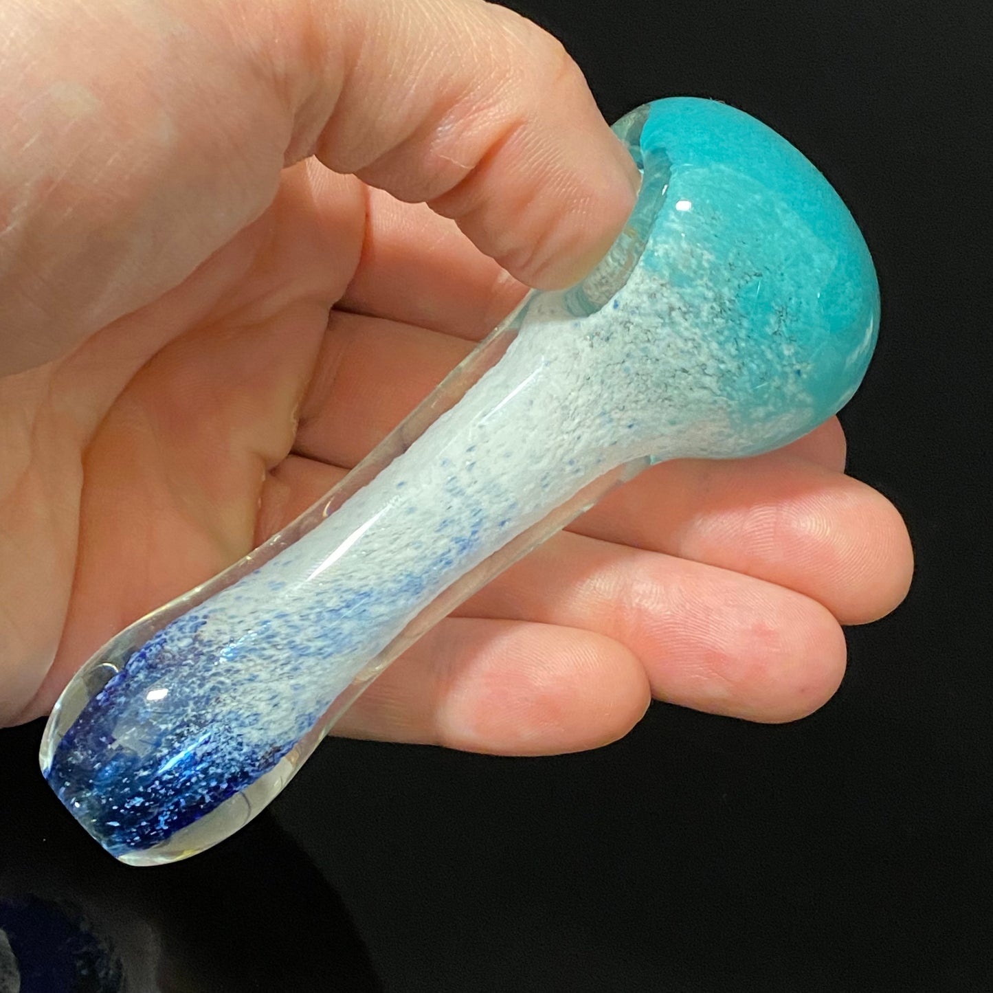 Heavy Inside out Blue & White Glass Pipe Heady Pipe Hand Blown Extra Thick