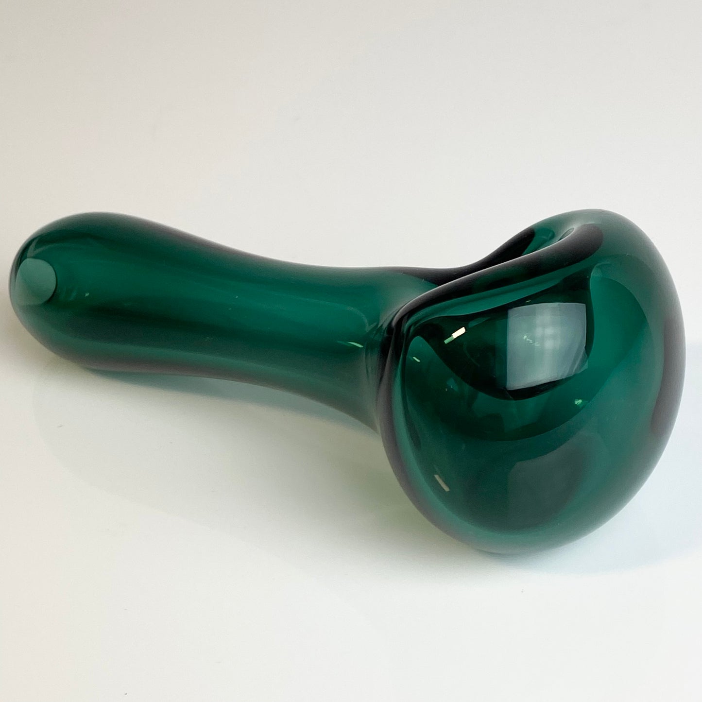 Solid Dark Green Pipe Glass Pipe, Heady Hand Blown