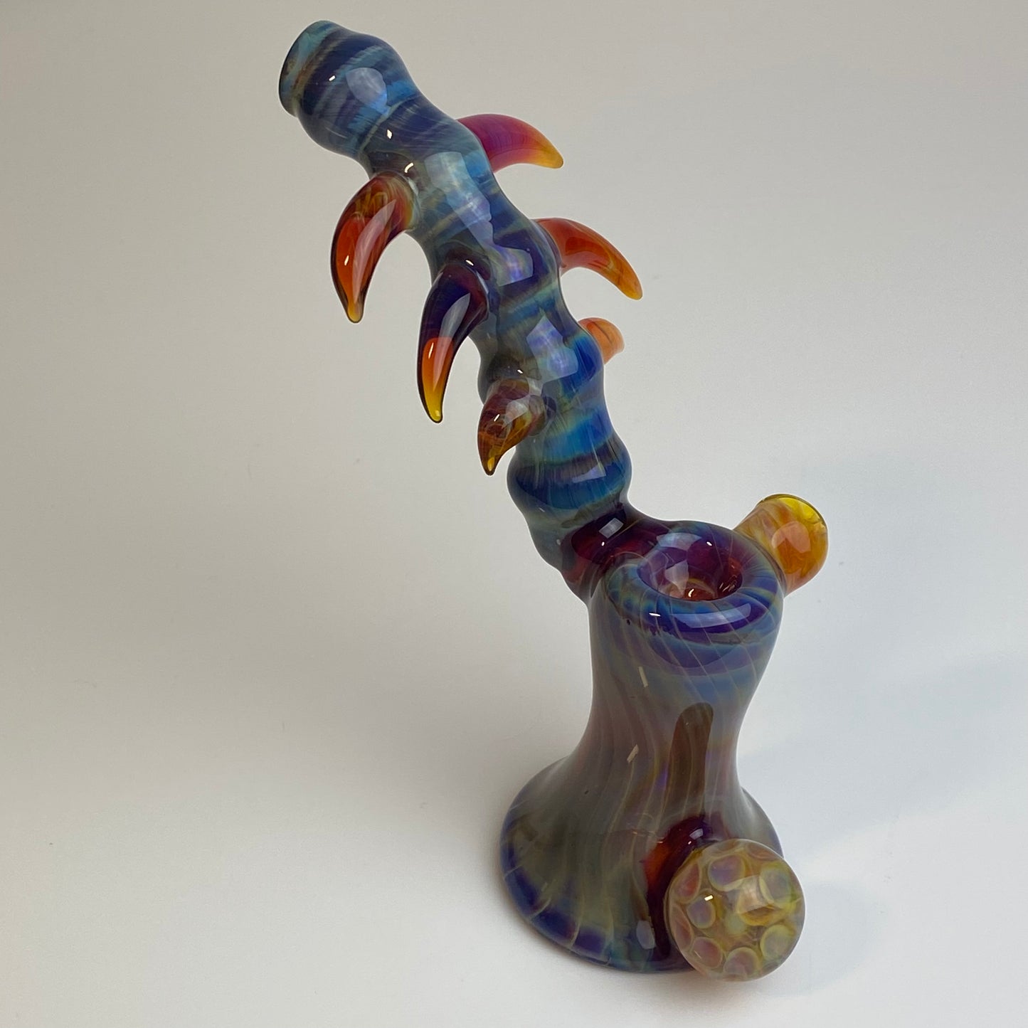 Amber Purple Horned Bubbler