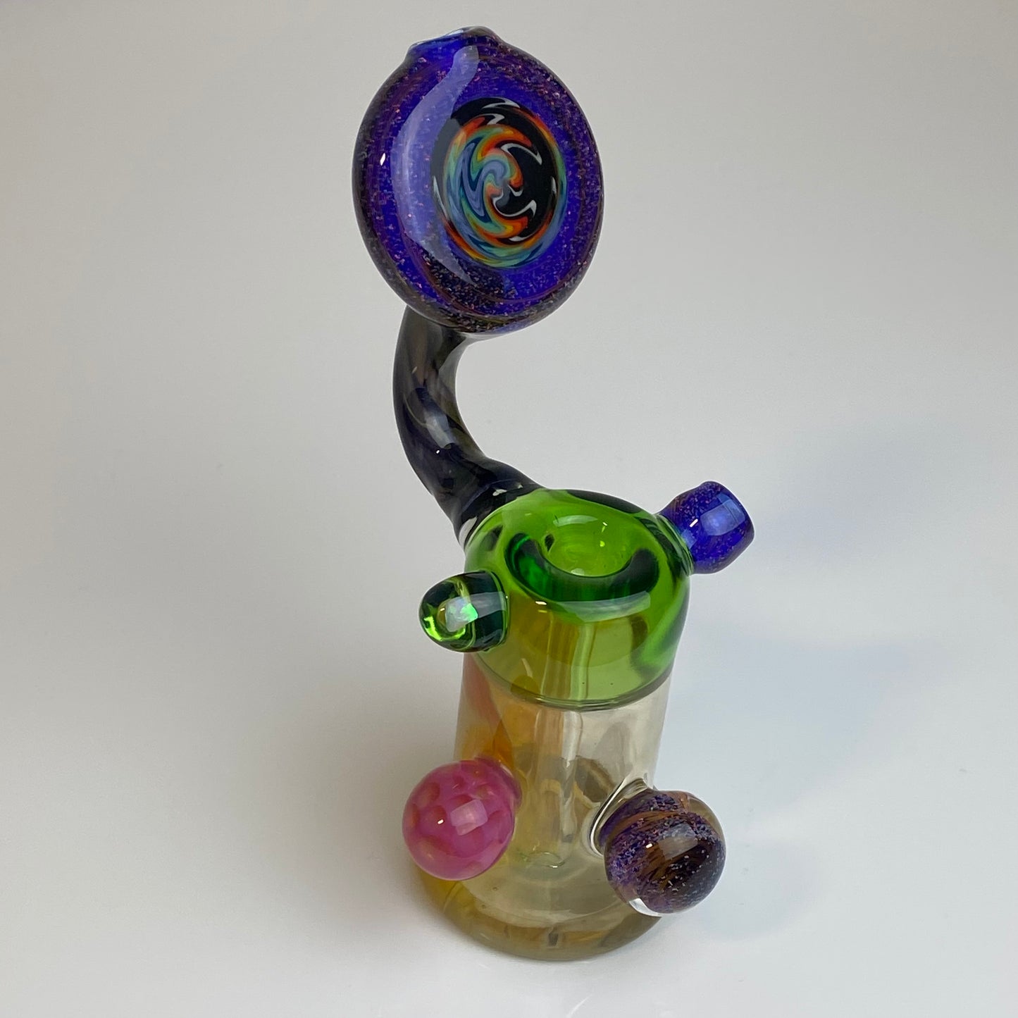 Crushed Opal Fumed Switchback Bubbler