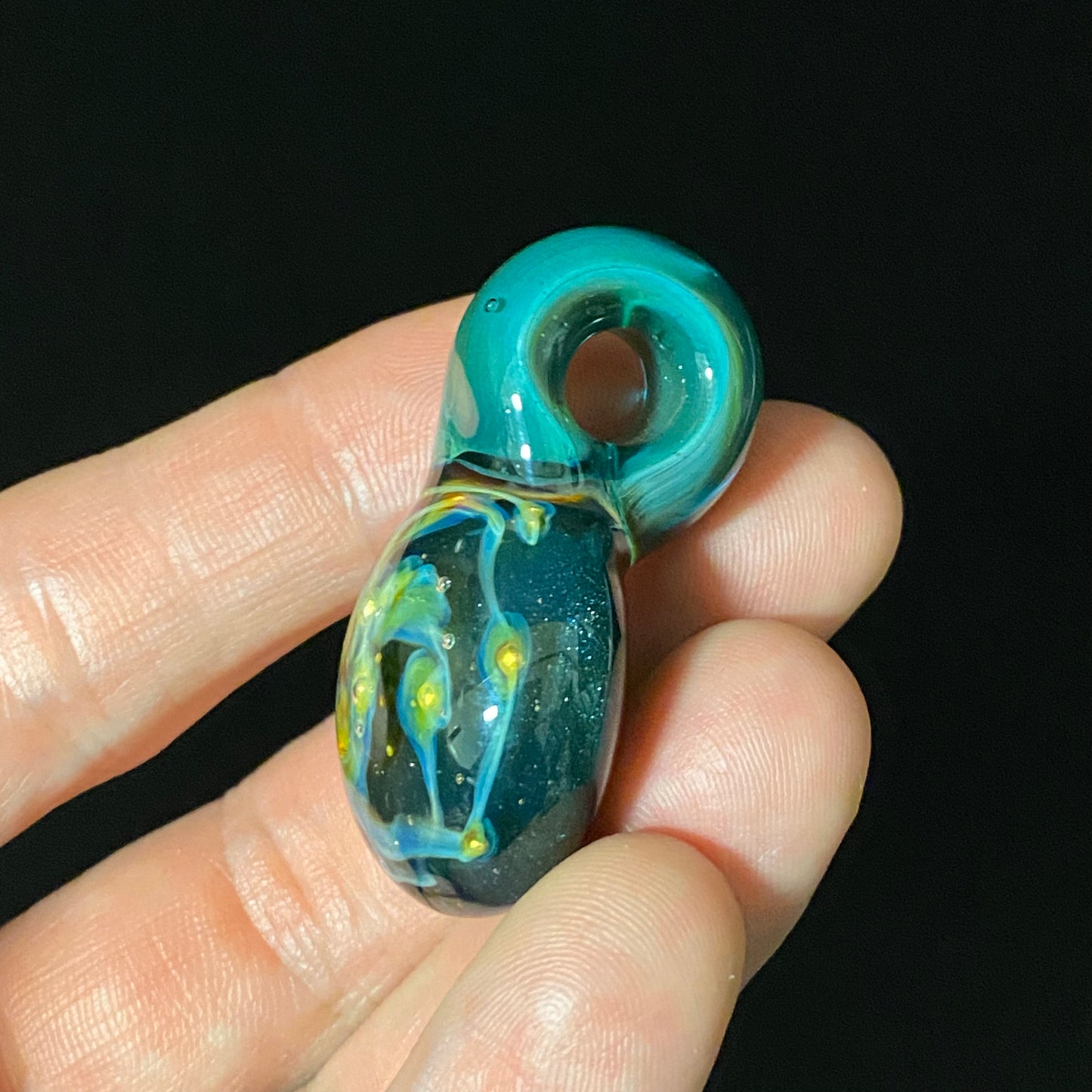 Galaxy Space Hand Made Glass Fume Pendant Necklace Made here in the Pacific Northwest