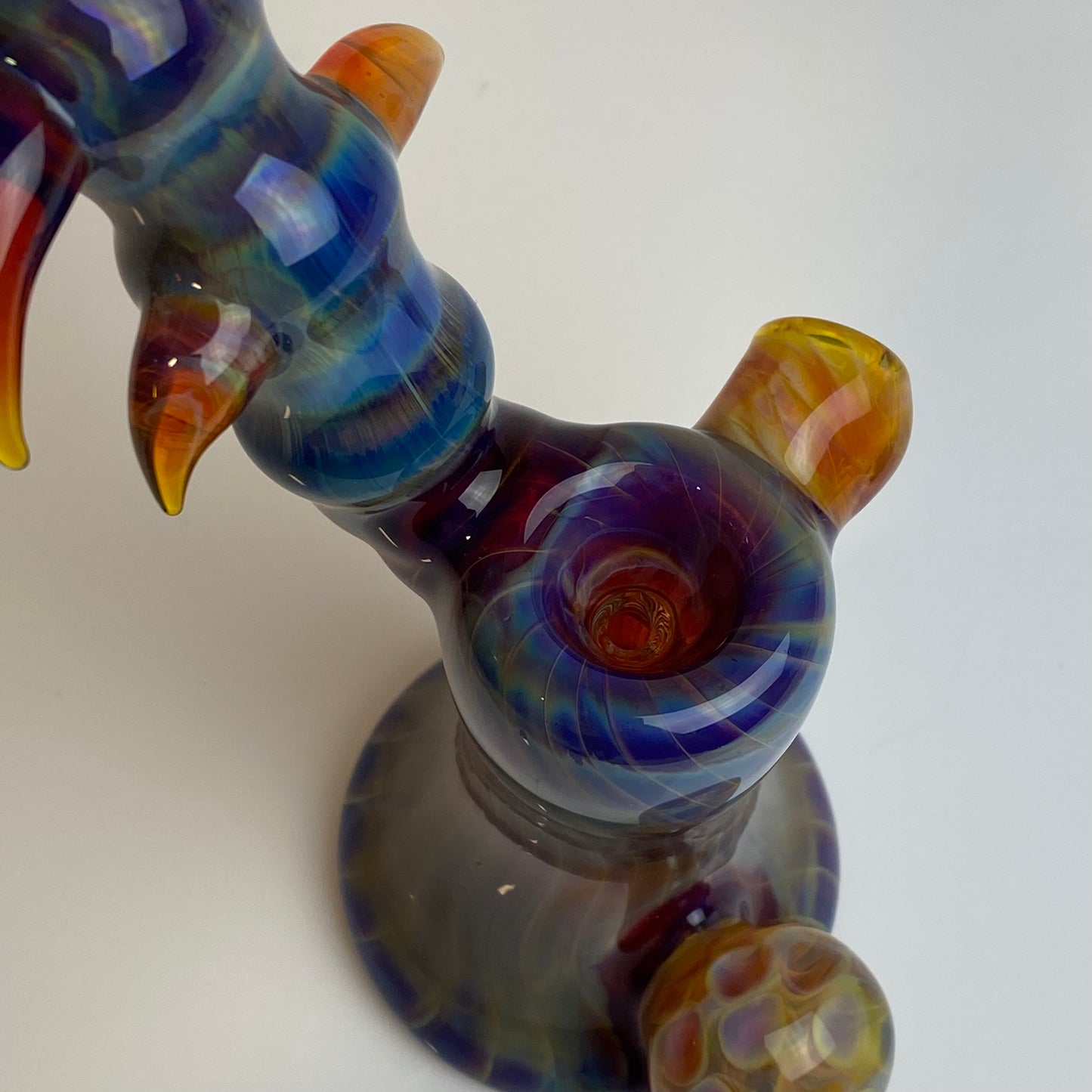 Amber Purple Horned Bubbler