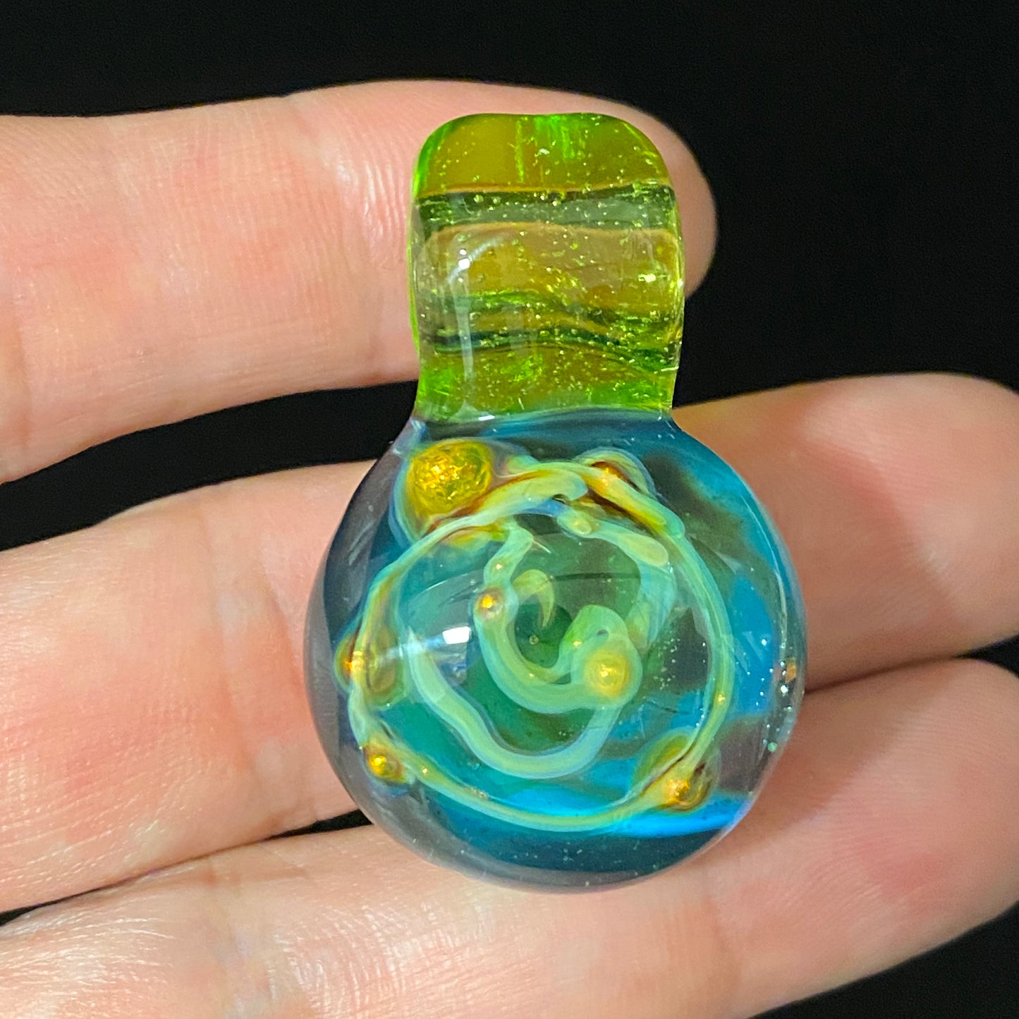 Galaxy Space Hand Made Glass Fume Pendant Necklace Made here in the Pacific Northwest